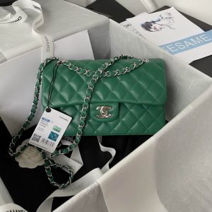 Chanel Classic Medium Blue Lambskin Rainbow Hardware – CB0311:1High-quality replica