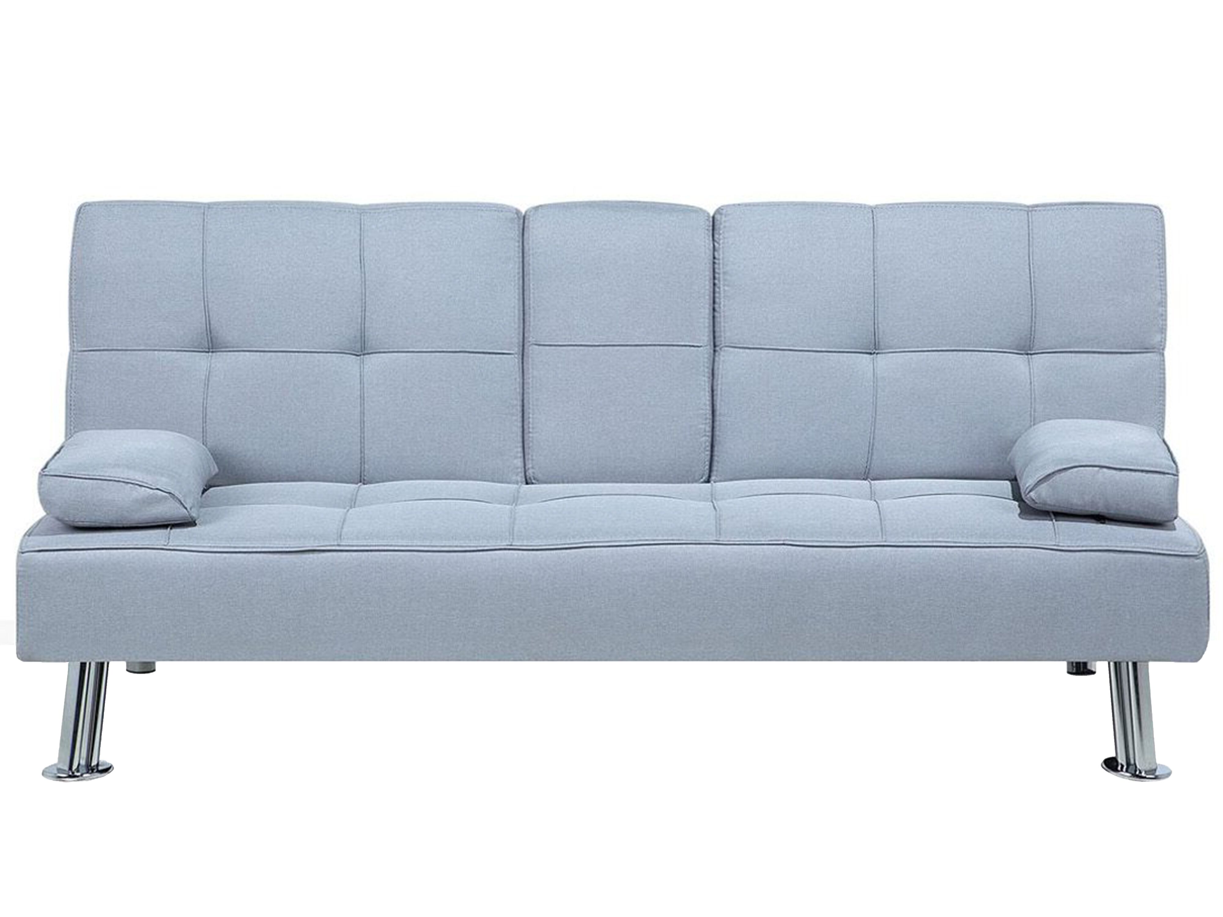 Sofa Bed 3 Seater ROXEN Fabric Light Grey