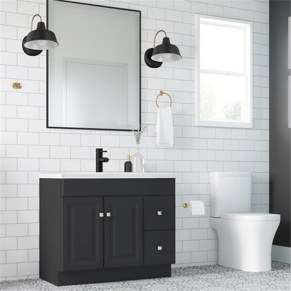 Design House Wyndham 36" Solid Wood Ready to Assemble 2-Door and 2-Drawer Bathroom Vanity Cabinet, White - Image 25
