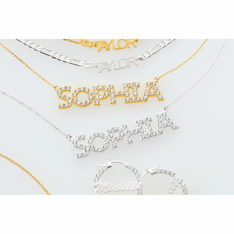 Personalized Name Cubic Zirconia Necklace - MIDNIGHT VELVET CATALOG