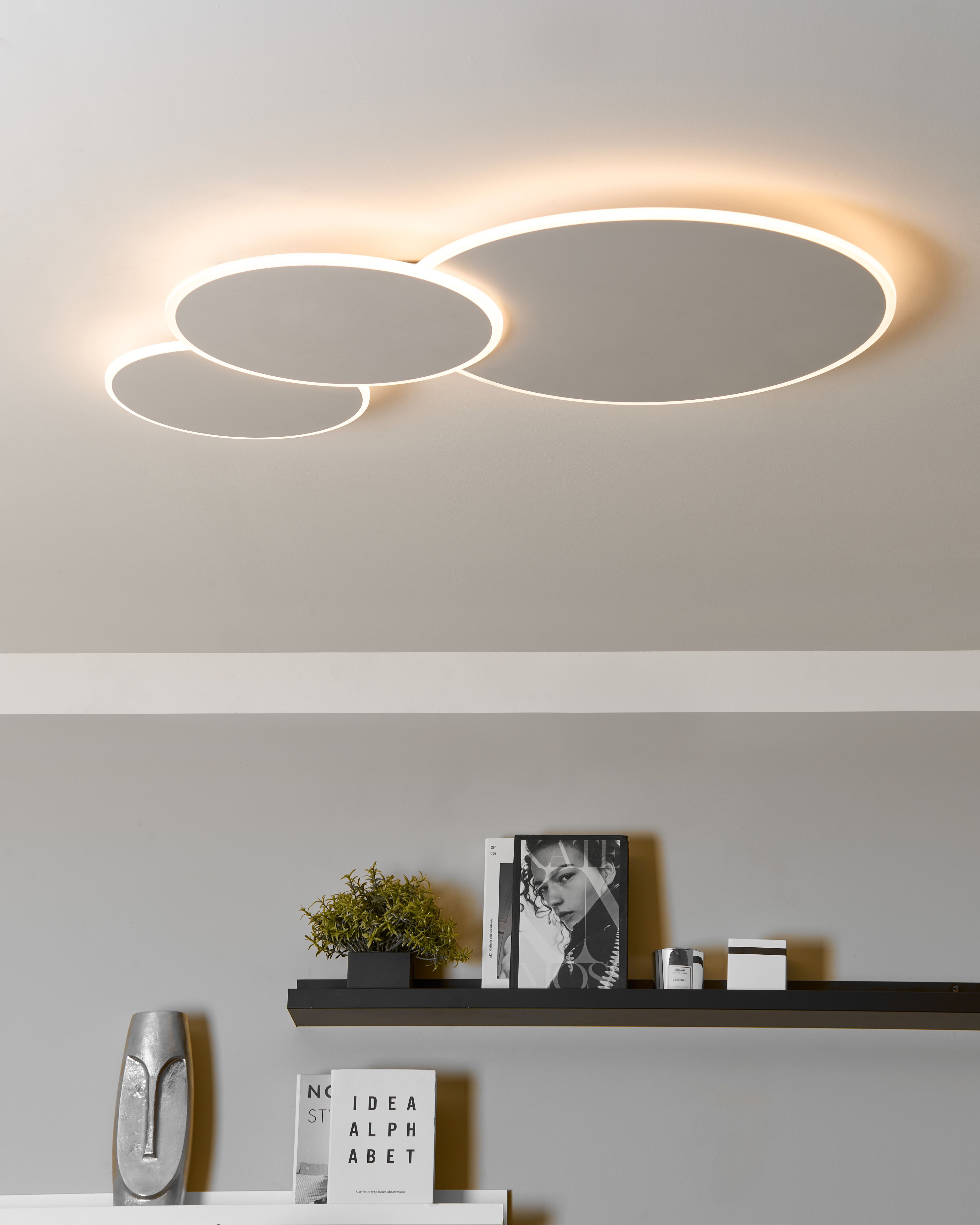 LED Ceiling Lamp GABRIK with Dimmer Metal White