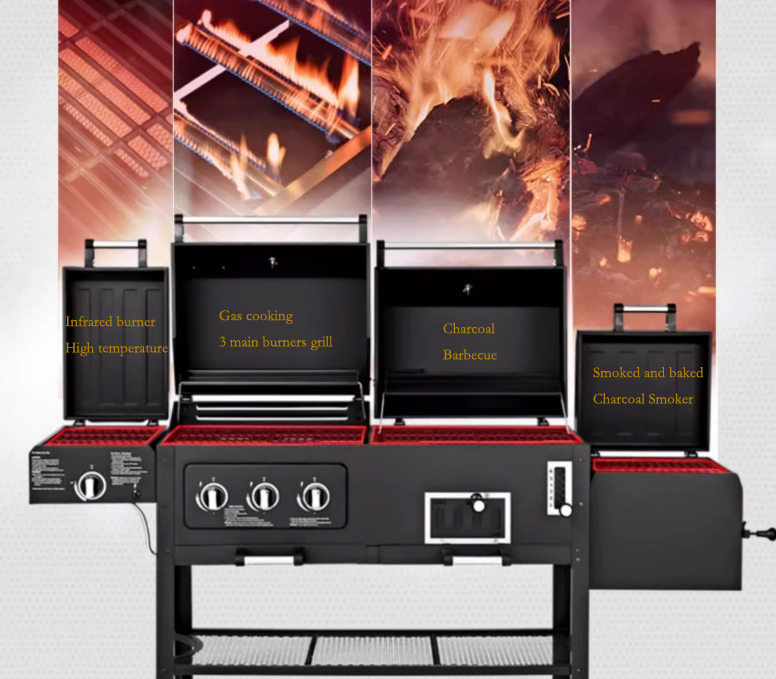 Commerical Gas & Charcoal BBQ GRILL OUTDOOR GAS & Charcoal BARBECUE