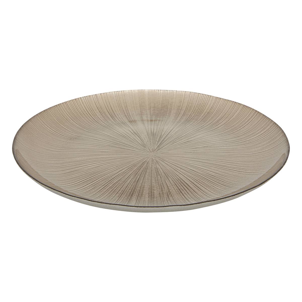 Flat plate "Gloria" Glass, D.32 cm, Champagne