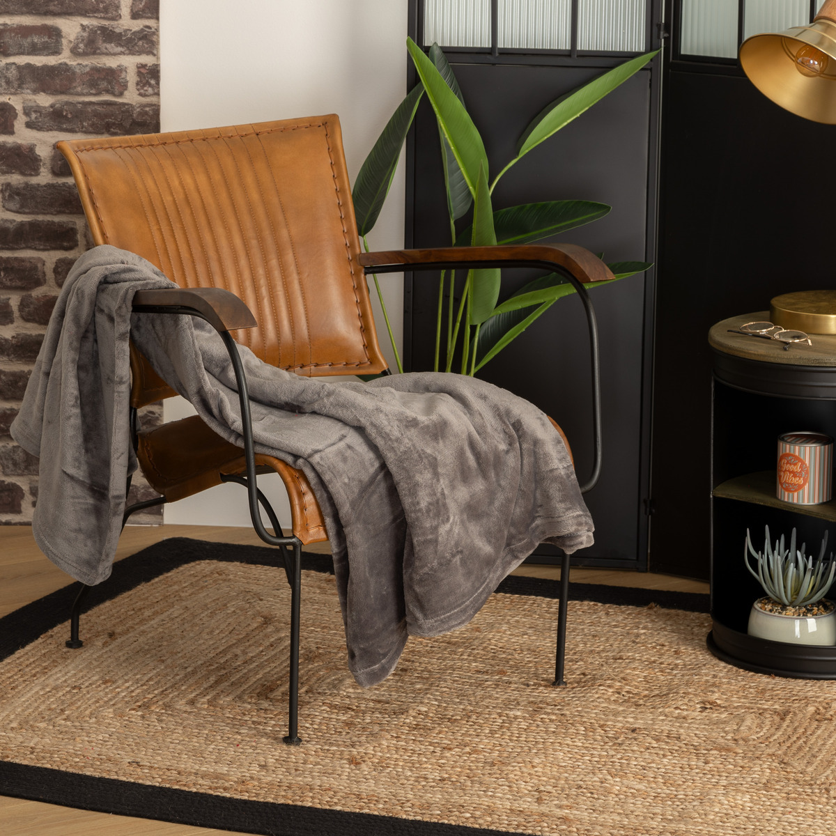 Flannel plaid Slate grey, 125x150 cm