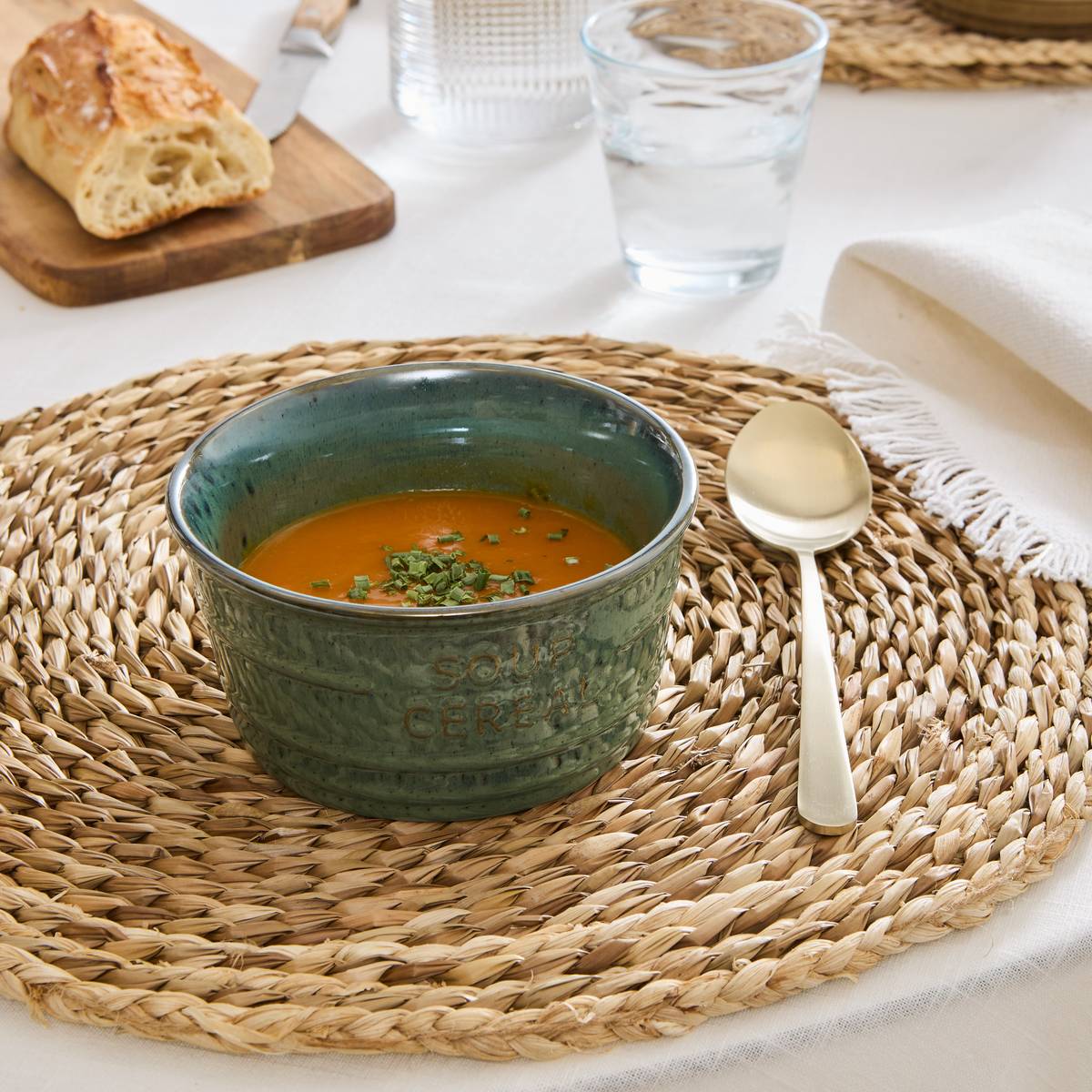 Bowl"Cafe" 500 ml, earthenware, emerald green