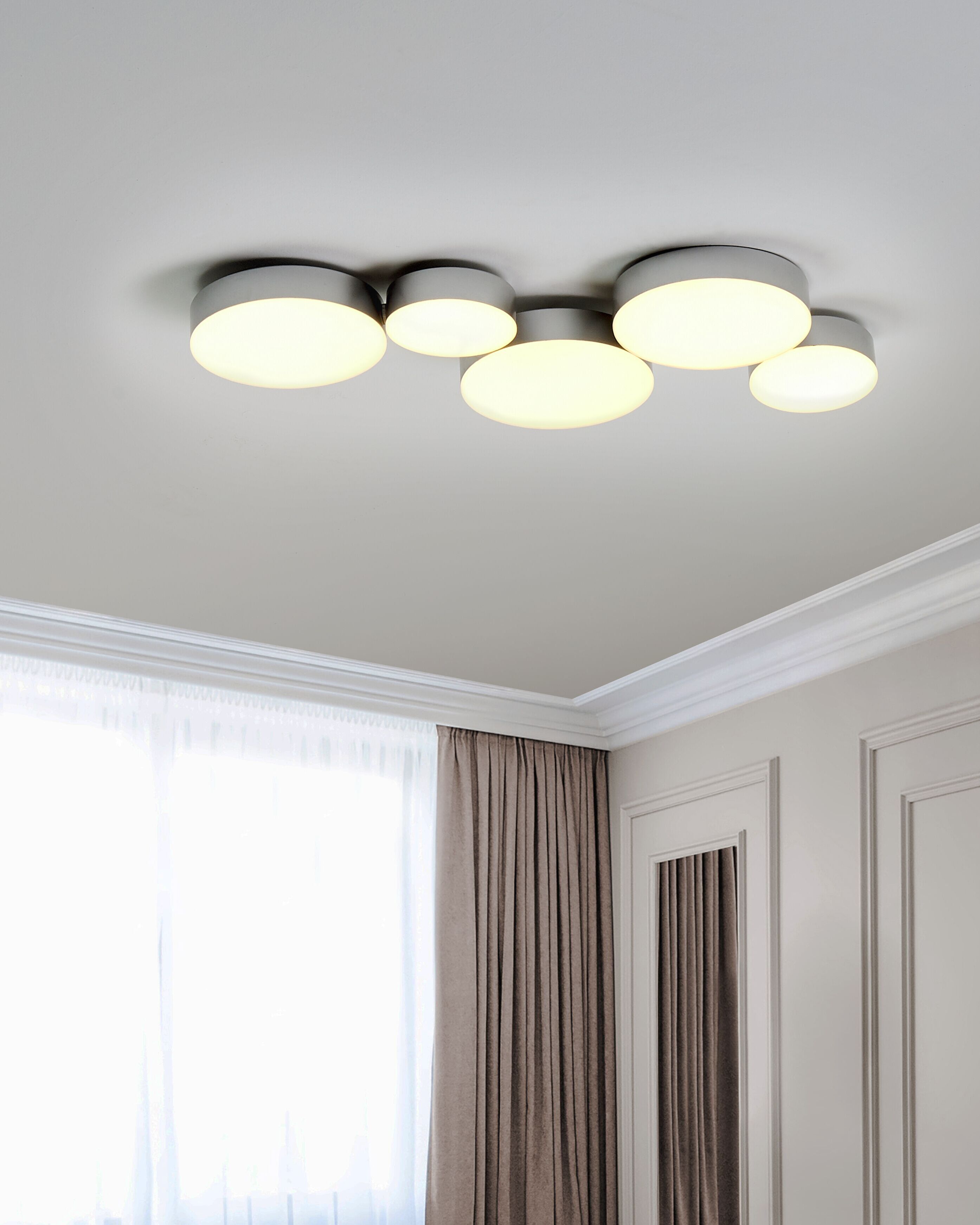 LED Ceiling Lamp LUGA Metal Silver