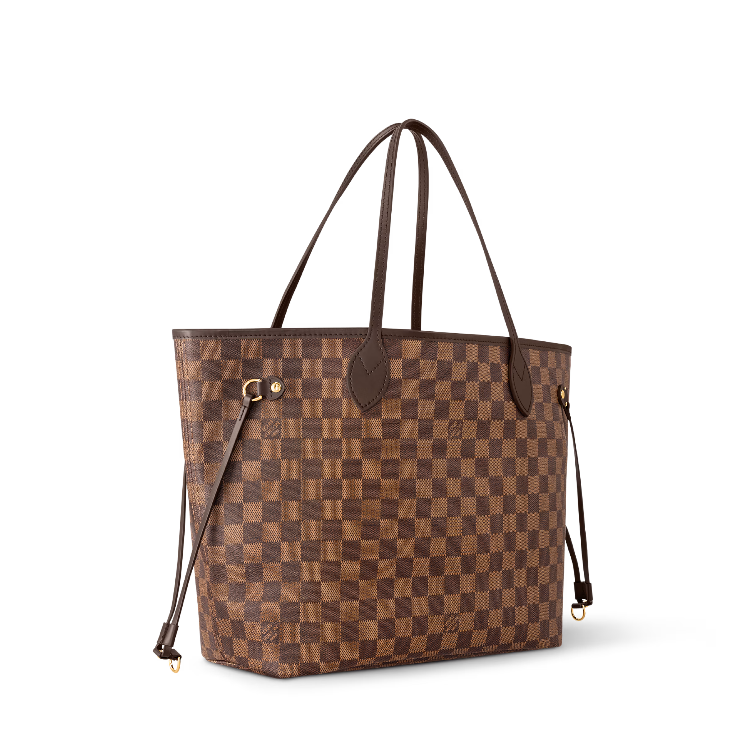 Louis Vuitton Neverfull MM Damier Ebene Tote Bag with Cherry Interior - COZYMIZE