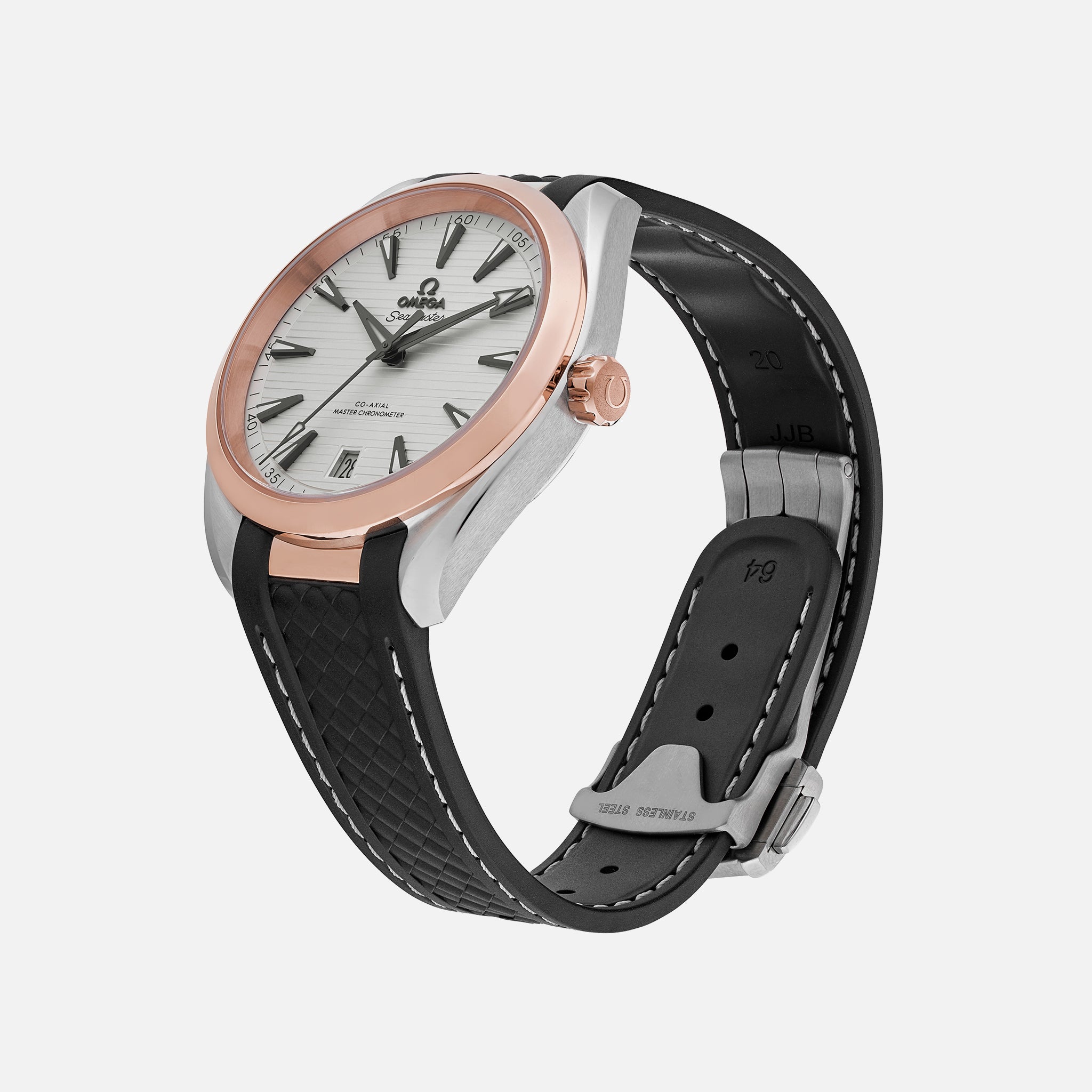 Seamaster Aqua Terra 150M Co-Axial Master Chronometer 41mm In Two-Tone With White Dial On Rubber Strap(1:1 replica) - Top club
