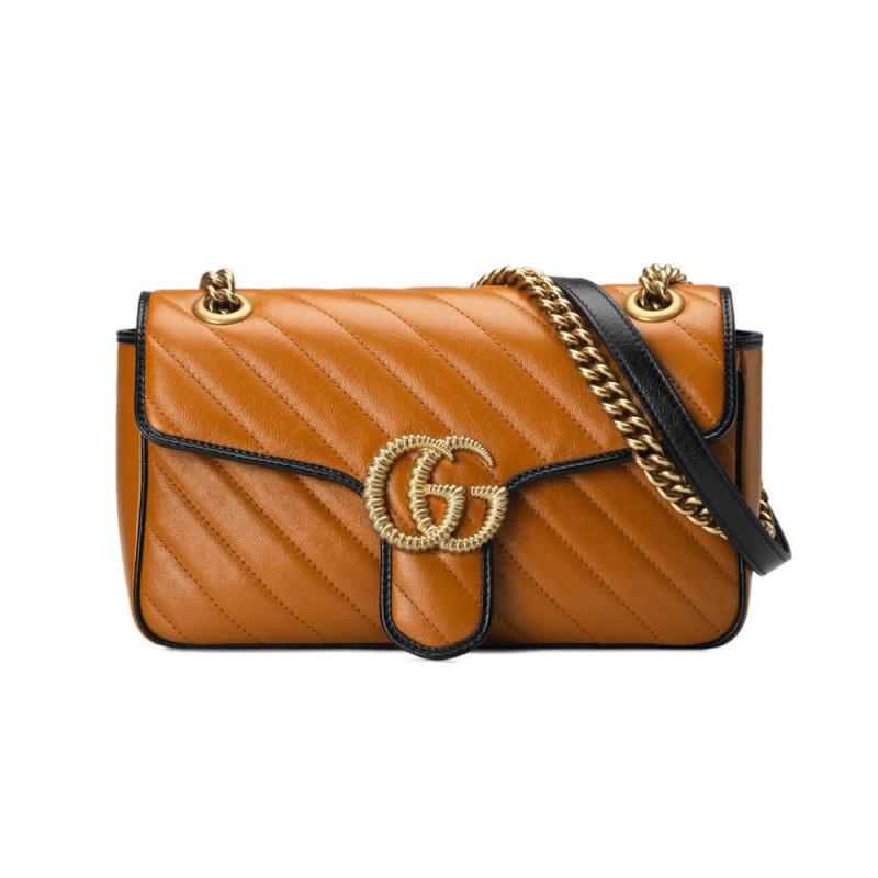 Replica Gucci Gg Marmont Small Shoulder Bag 443497 Cognac1:1High-quality replica