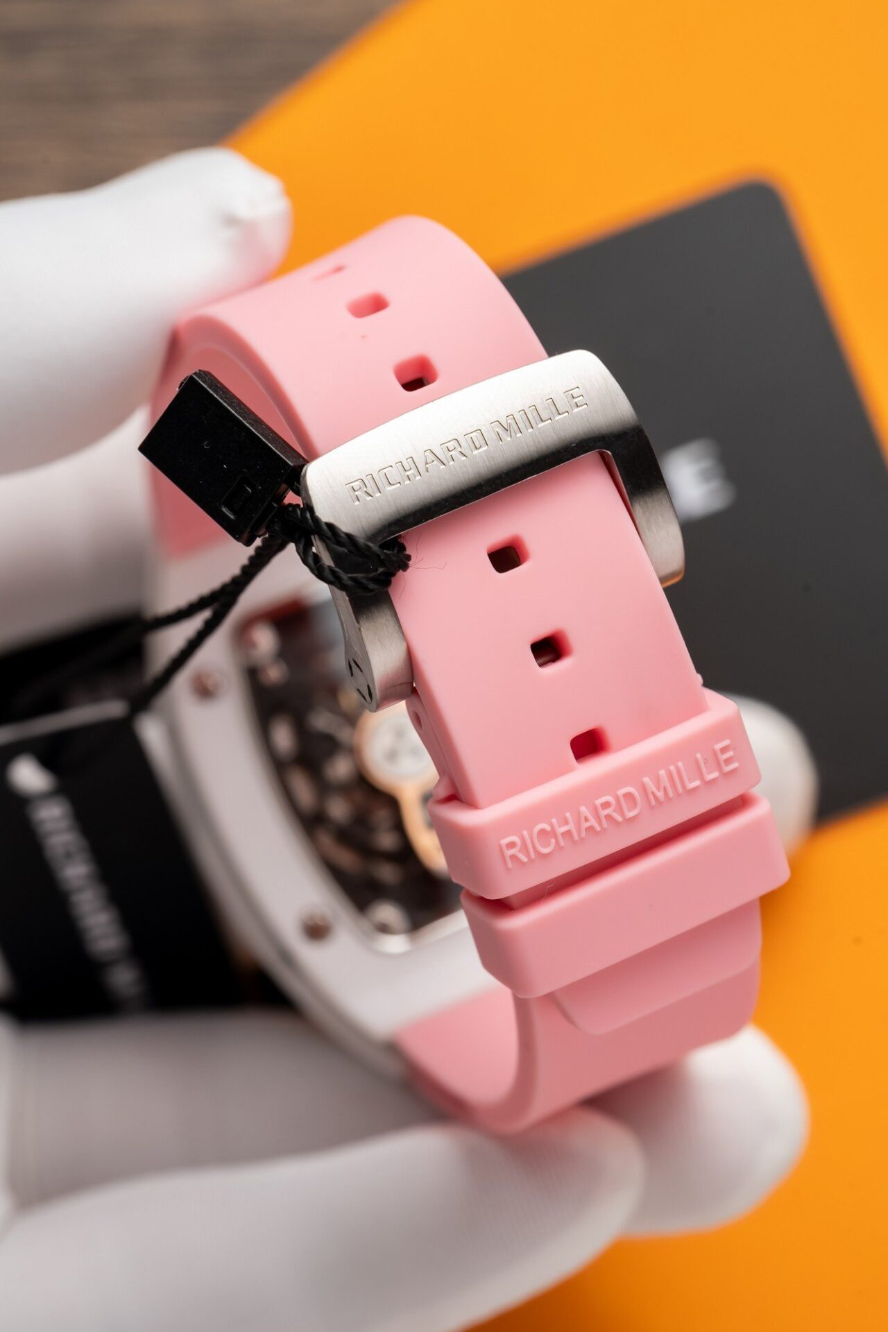 Richard Mille RM07-01 Ceramic Best Replica Watch Pink Rubber Strap 36mm - Top club