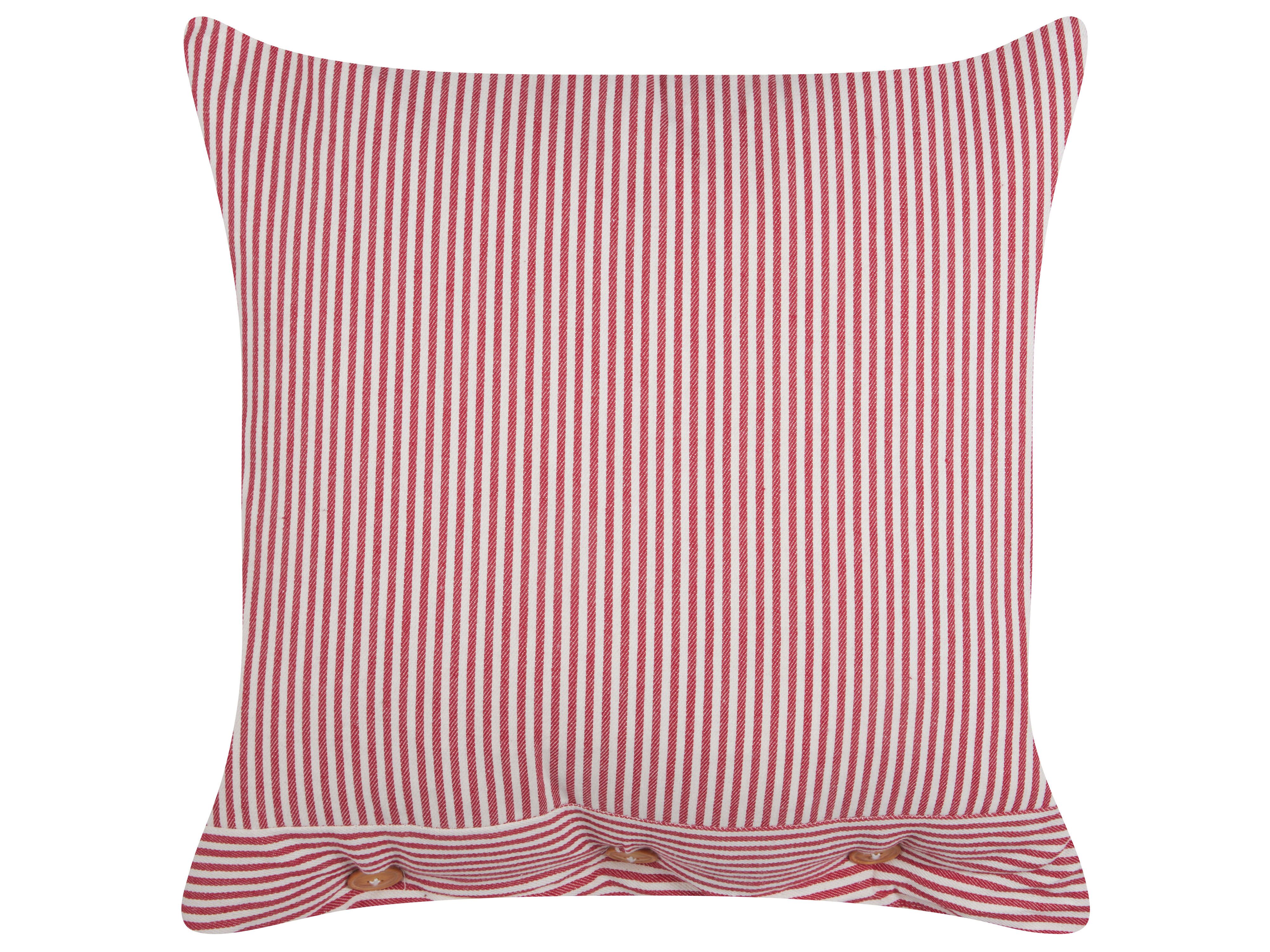 Throw Cushion AALITA Cotton 45 x 45 cm Red Striped