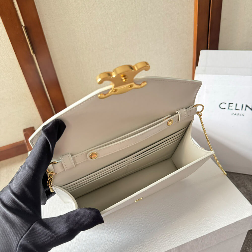 Celine Wallet On Chain Margo in Shiny calfskin Bag1:1High-quality replica