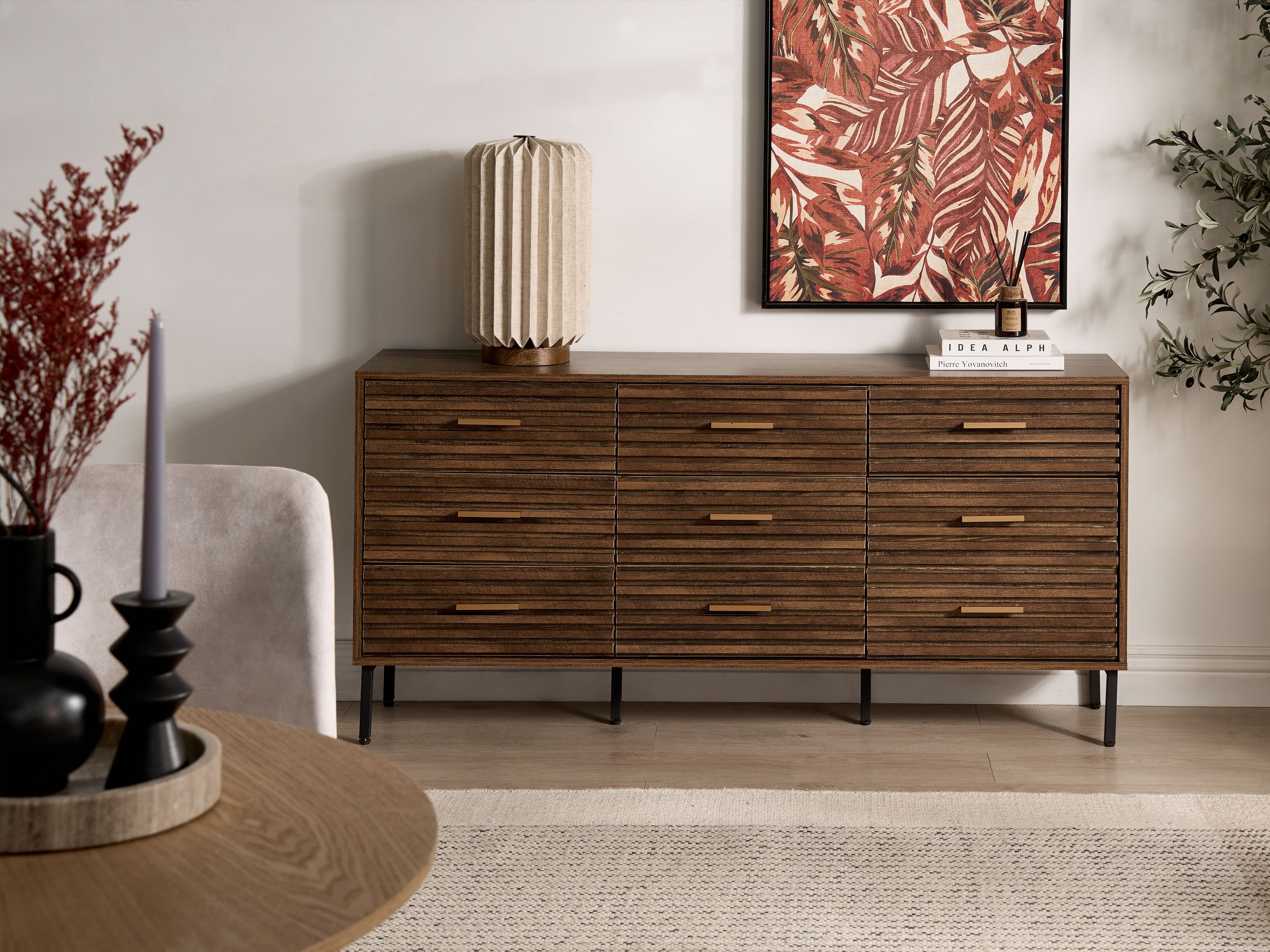9 Drawer Chest KEITH Dark Brown