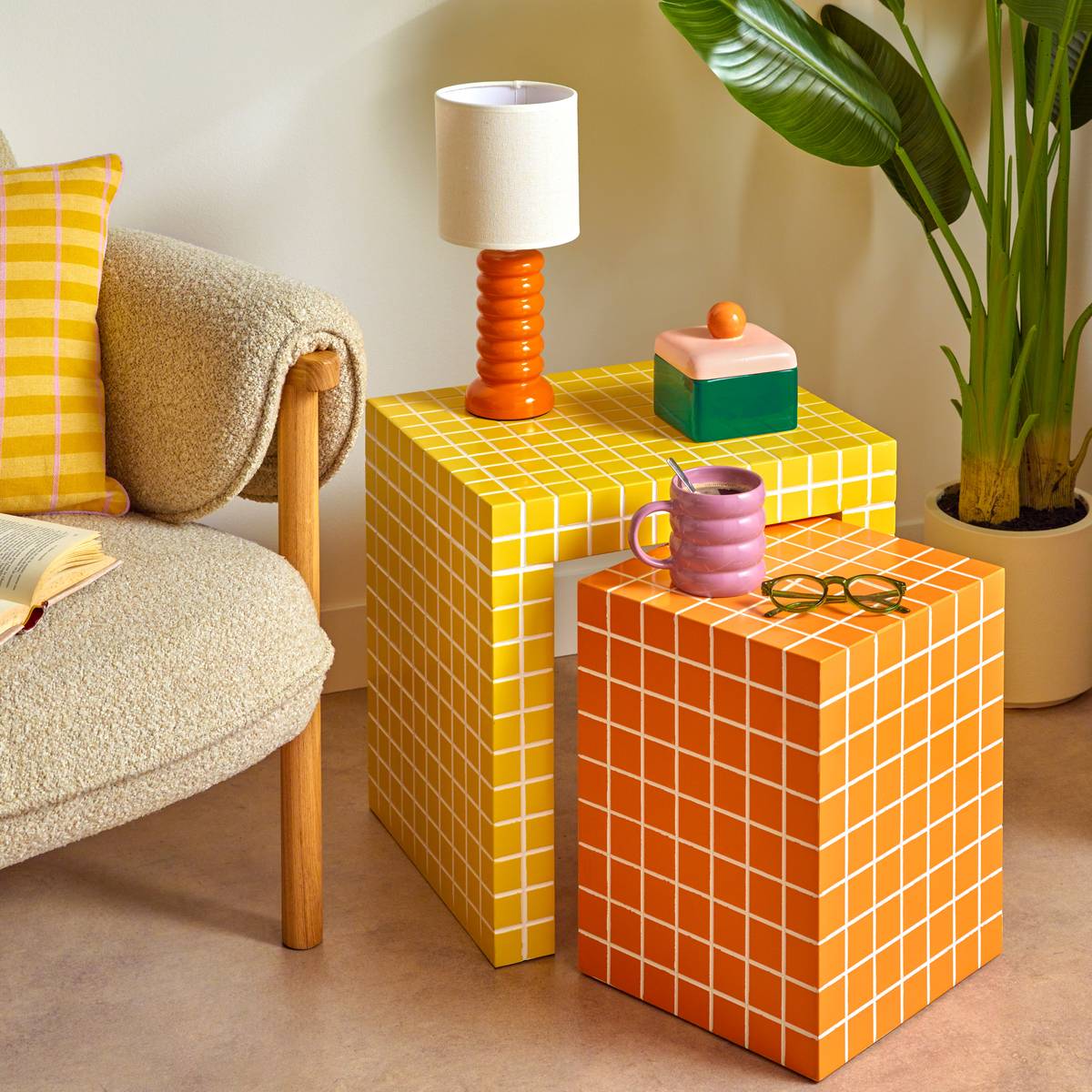 Nesting Table "Betsy" Multicolor, L.29.4/45 cm