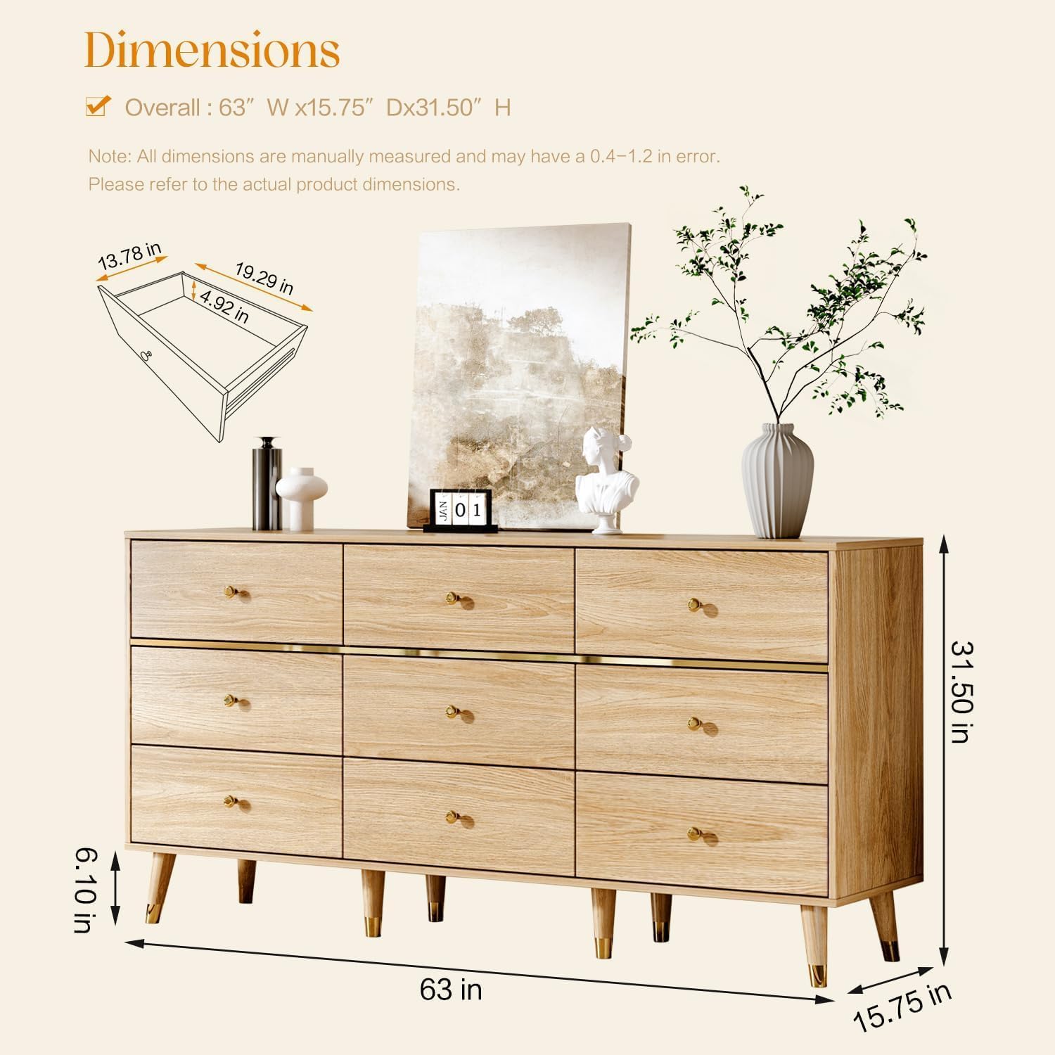 9 Drawer Dresser,63