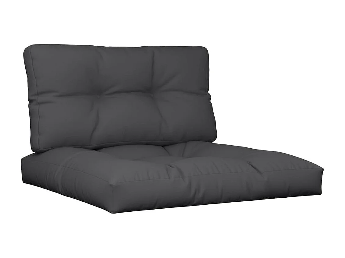 Coussins de palette lot de 2 noir tissu
