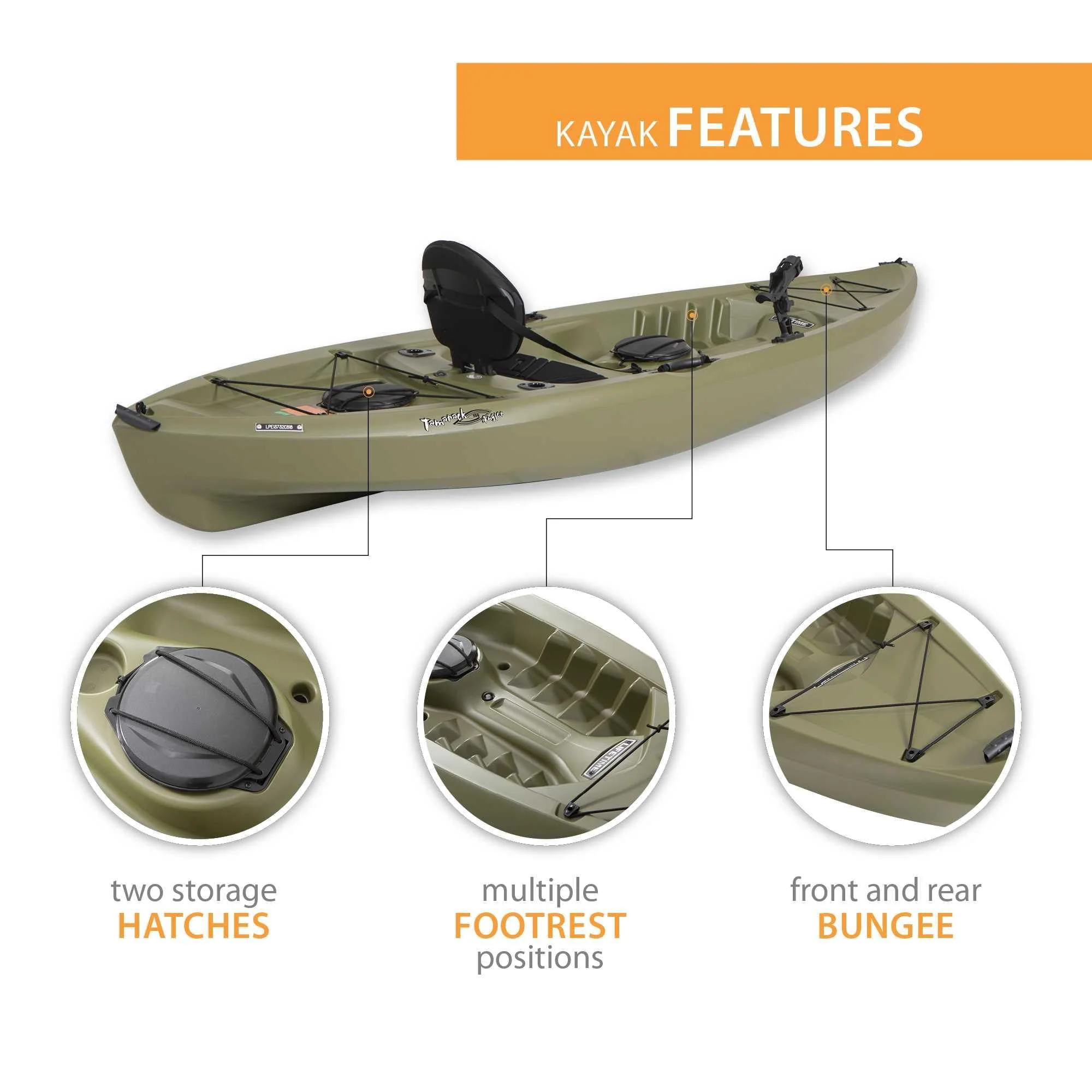 Lifetime Tamarack Angler 100 Fishing Kayak - Olive Green (90539) - Image 4
