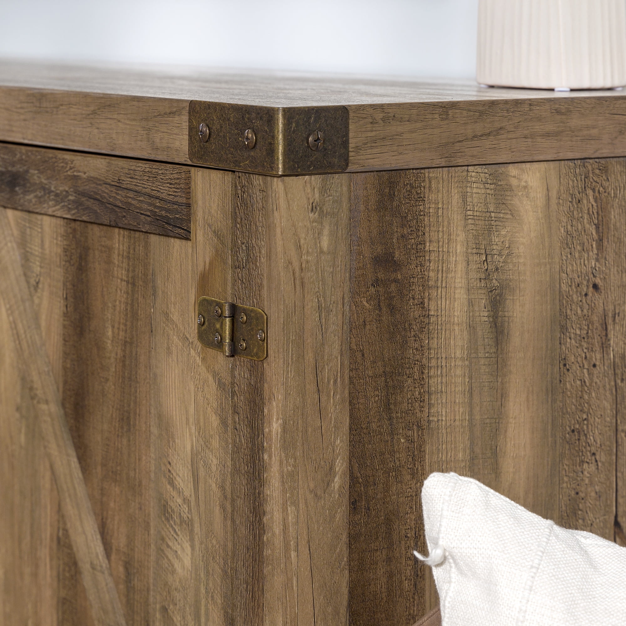 Walker Edison Modern Farmhouse Barn Door TV Stand for TVs up to 65", Grey Wash - Image 130