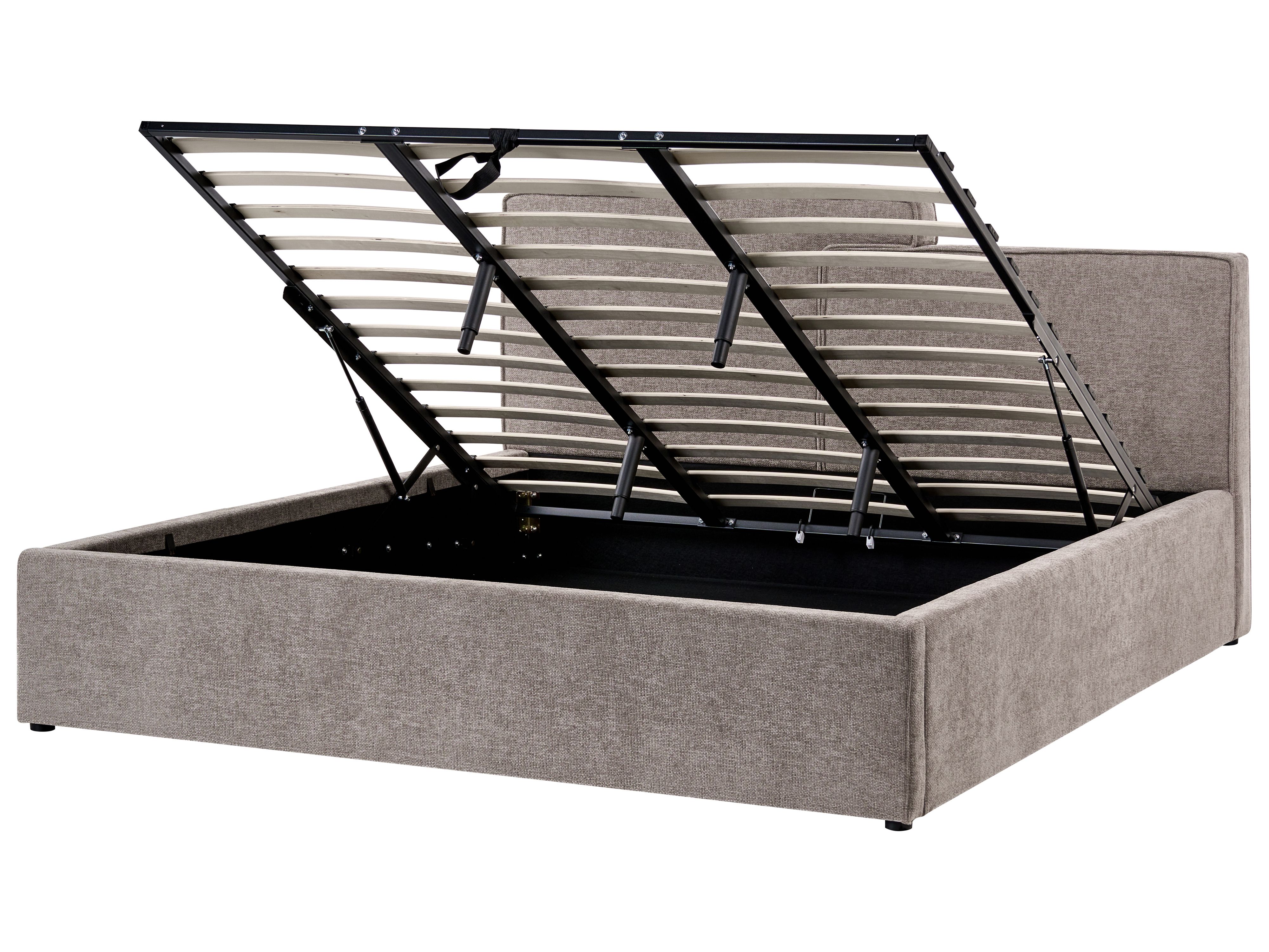 Ottoman Bed Fabric LAGARDE 180 x 200 cm (EU Super King) Taupe