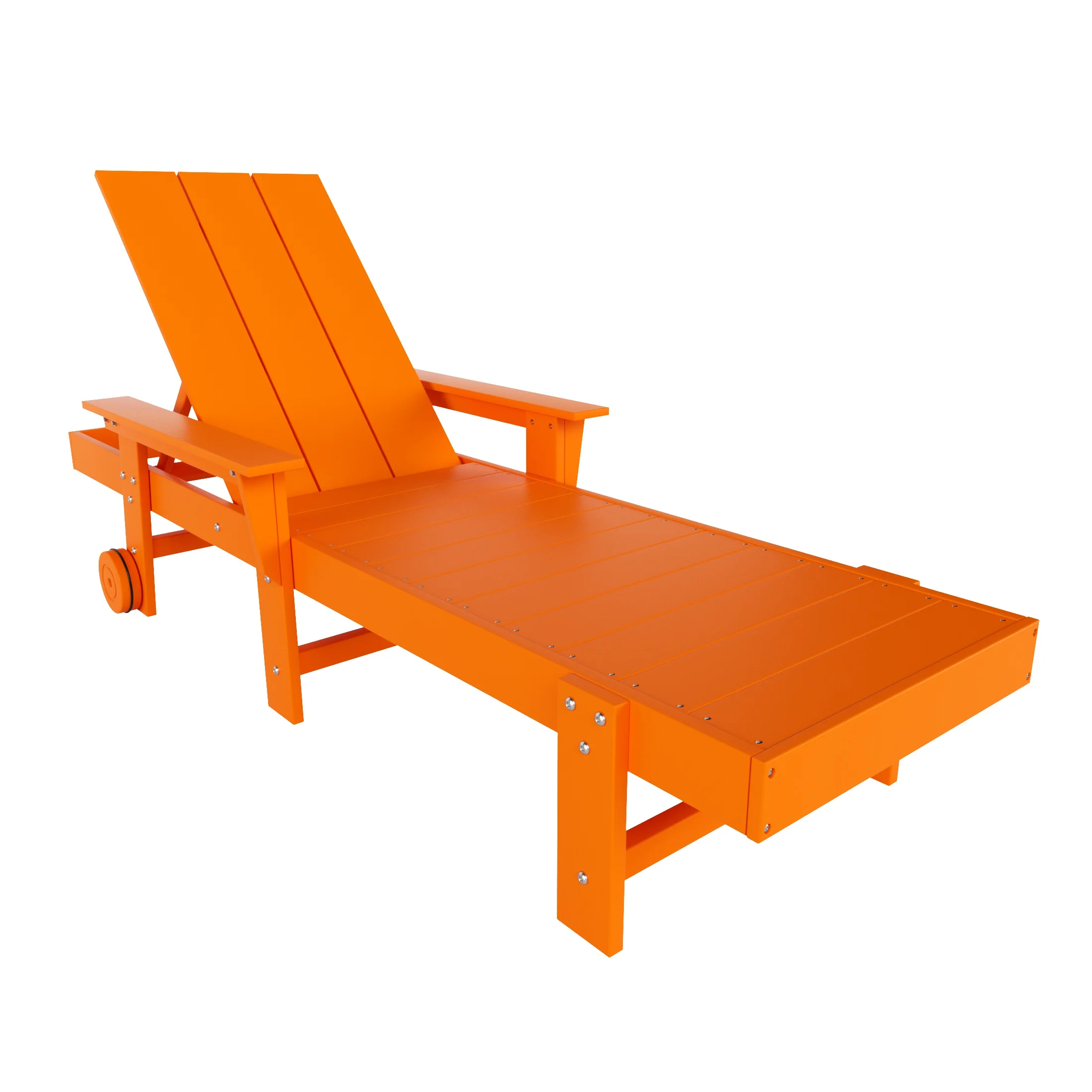 WestinTrends Shoreside Poly Reclining Chaise Lounge for Outdoor, Patio, Garden, Orange
