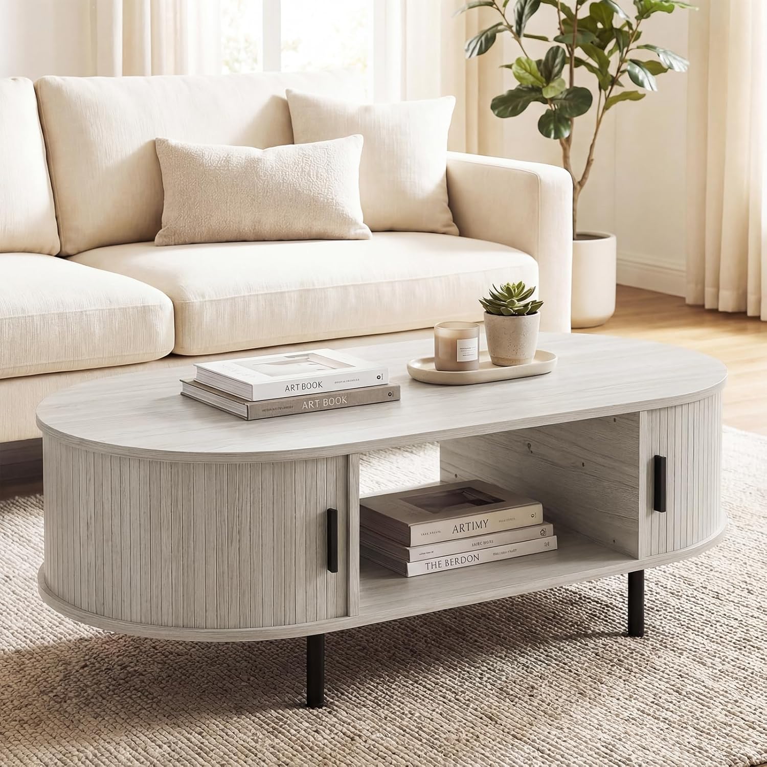 Giantex Oval Coffee Table, 47.5