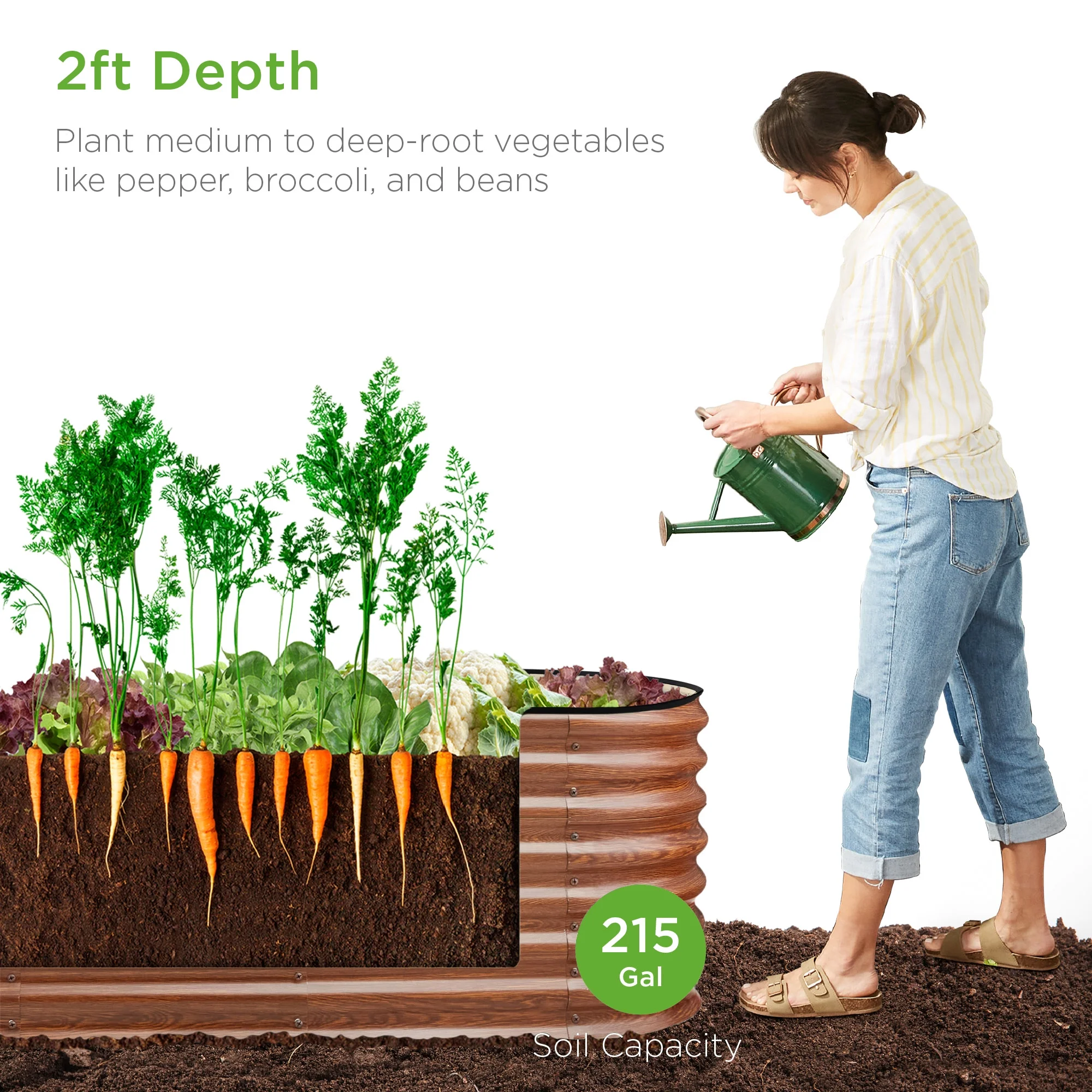 Best Choice Products 8x2x2ft Metal Raised Garden Bed, Oval Outdoor Planter Box w/ 4 Support Bars - Charcoal - Image 43