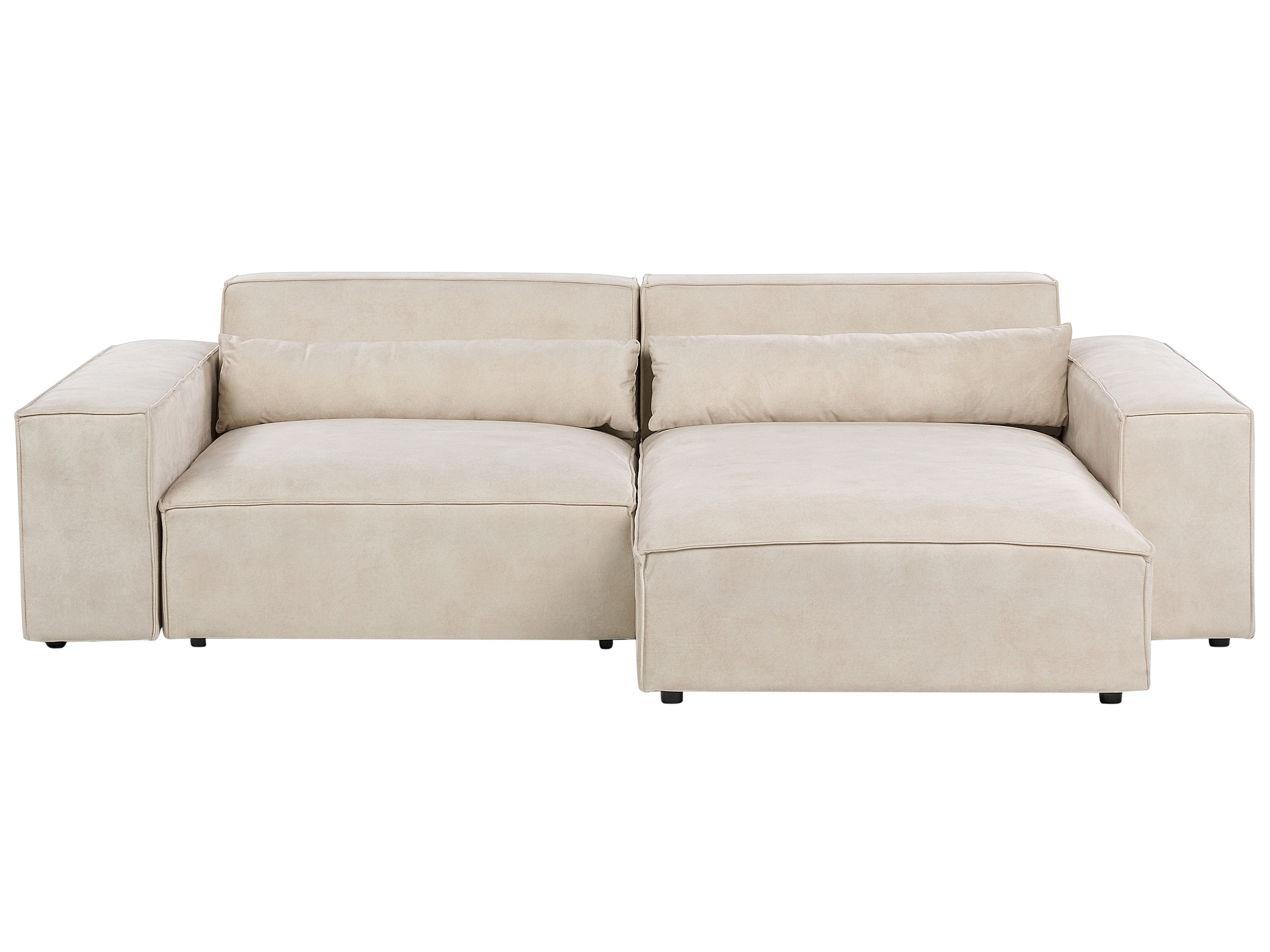 Modular Corner Sofa 3 Seater HELLNAR Velvet Light Beige Left Hand