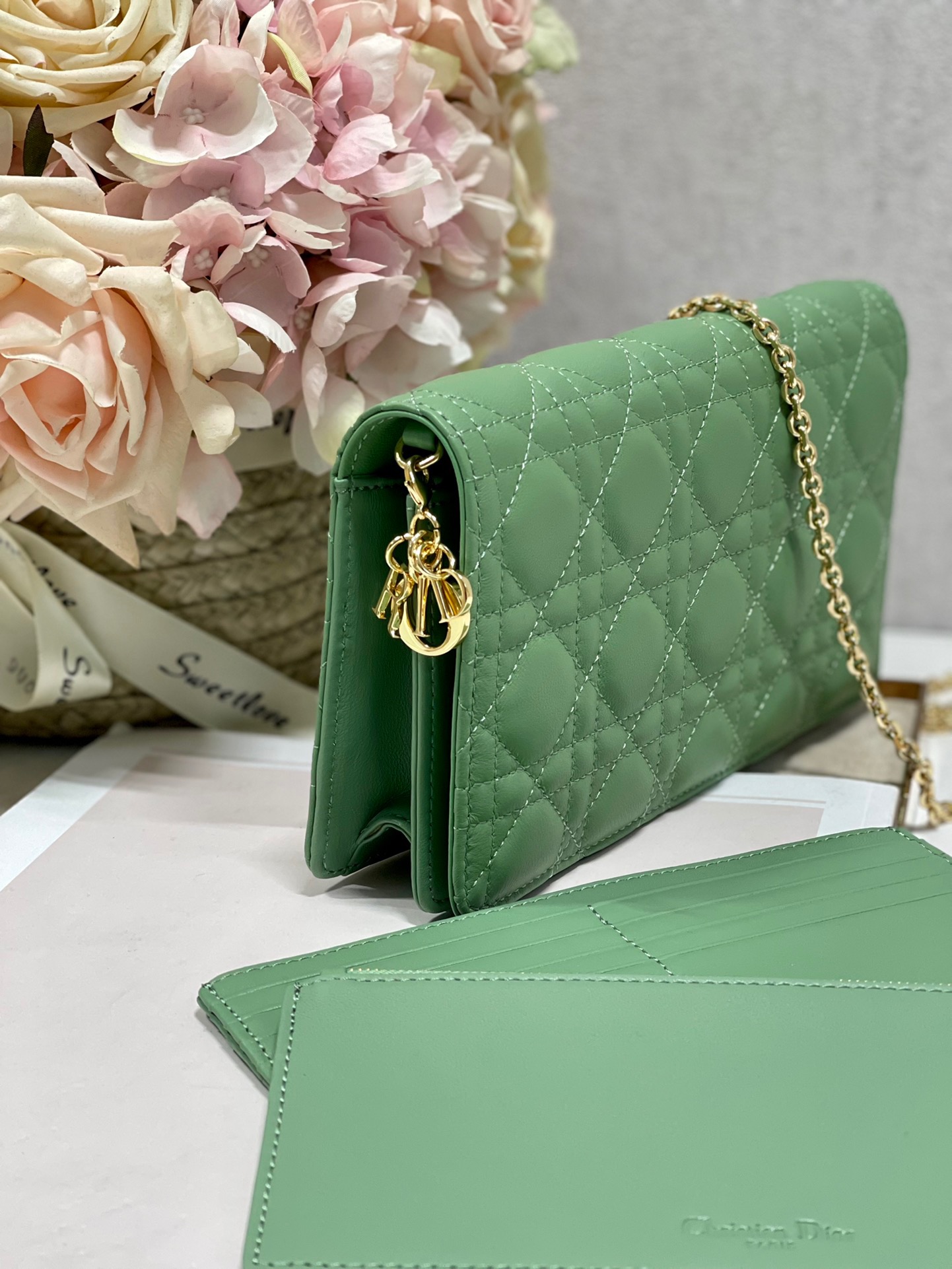 Christian Dior Lady Dior Pouch Turquoise, For Women, Women’s Handbags 8.5in/21.5cm CD1:1High-quality replica