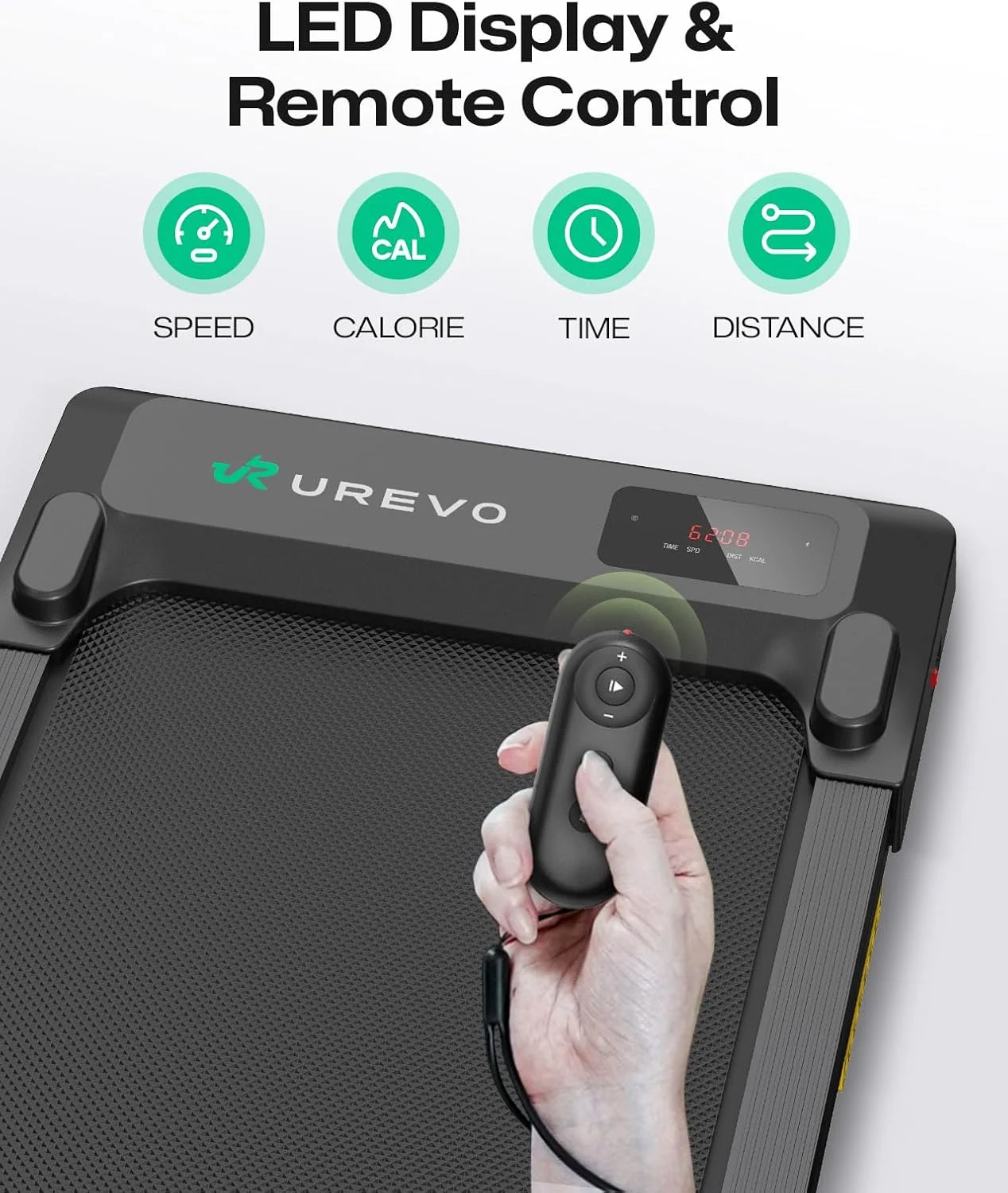 UREVO Spacewalk E1L Smart Walking Pad, Compact Under Desk Treadmill with Double Shock Absorption, Quiet Operation, Workout APP with Track Insights and MIIT Mode, Remote or APP Control for Home Office