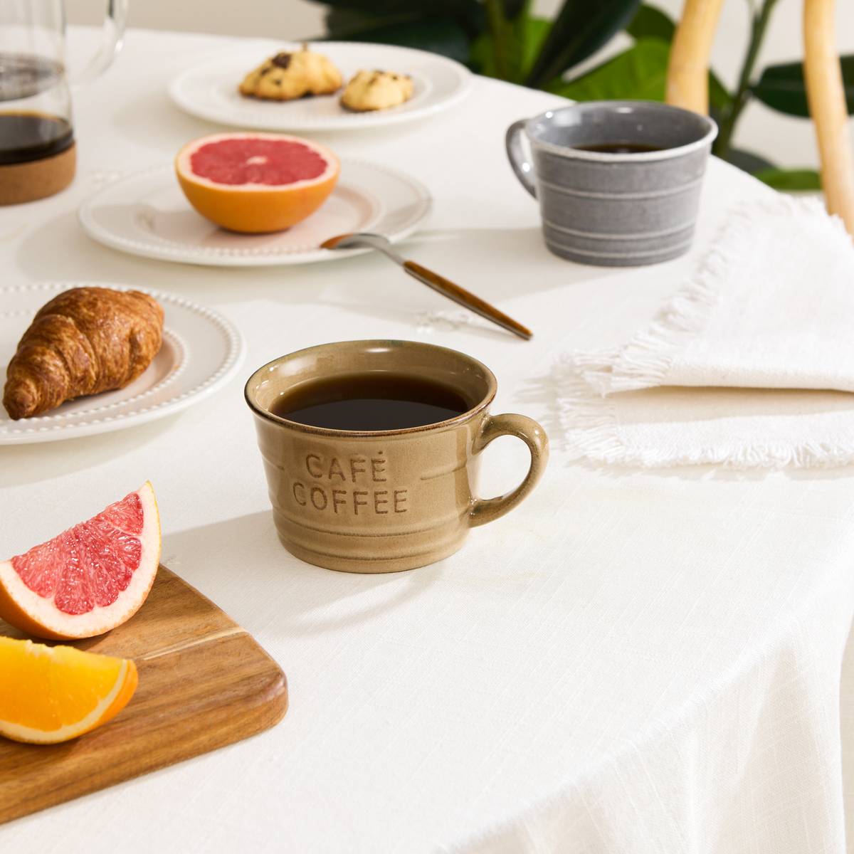 Mug "Cafe" 260 ml, earthenware, beige