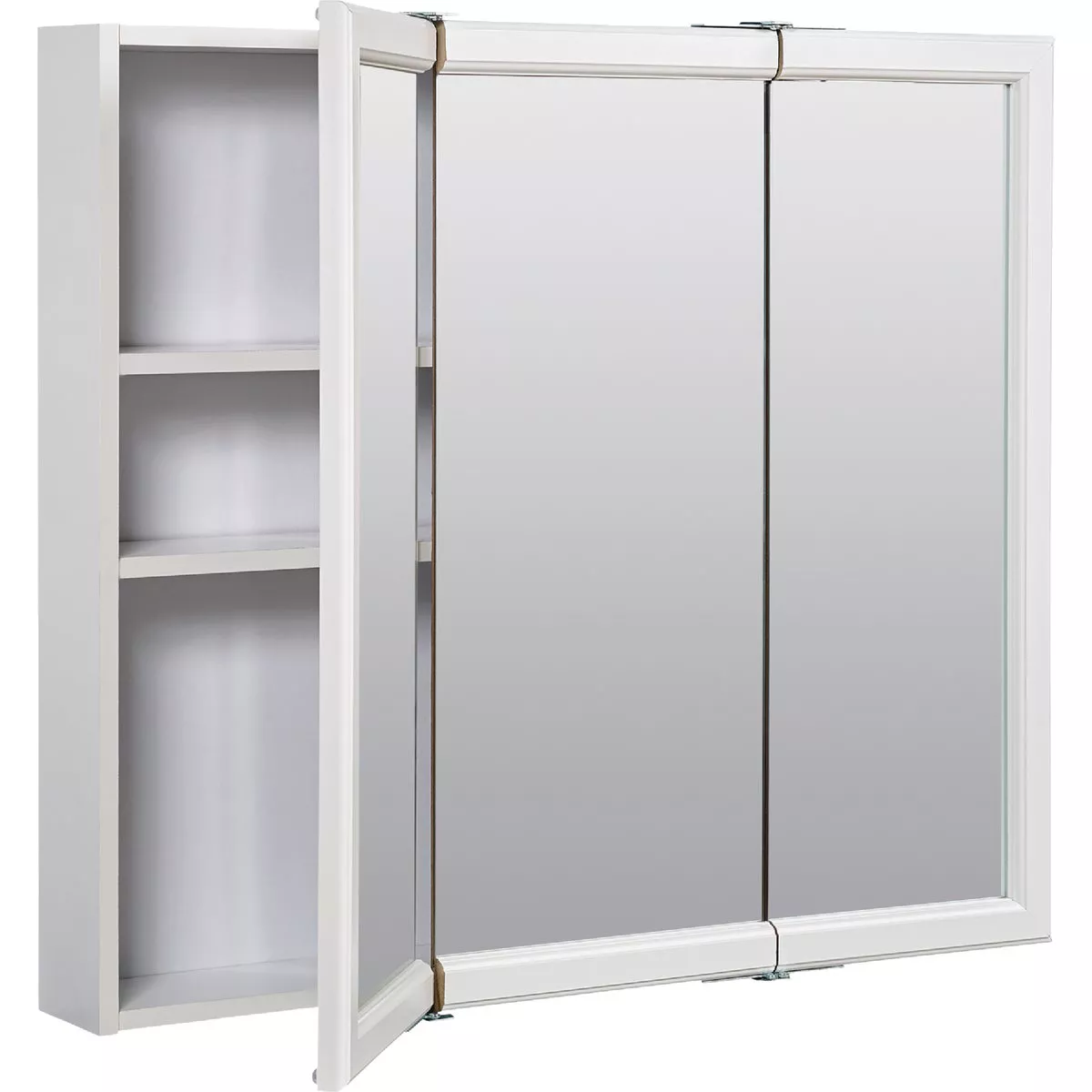 Zenith Zenna Home White 29.63 in W x 25.75 in H x 4.5 in D Tri-View Surface Mount Medicine Cabinet