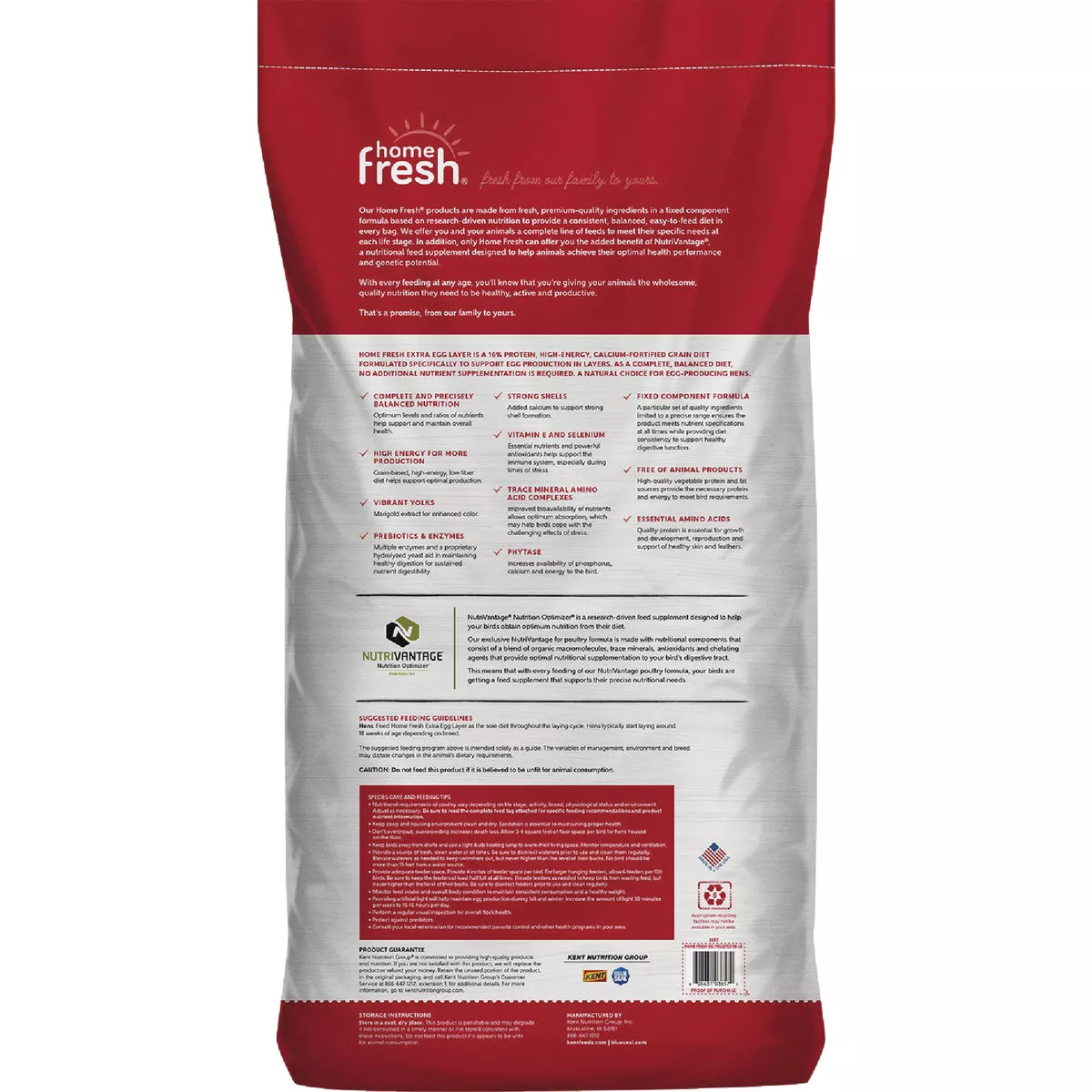 Kent Home Fresh Extra Egg Layer 50 Lb. Pellet Feed