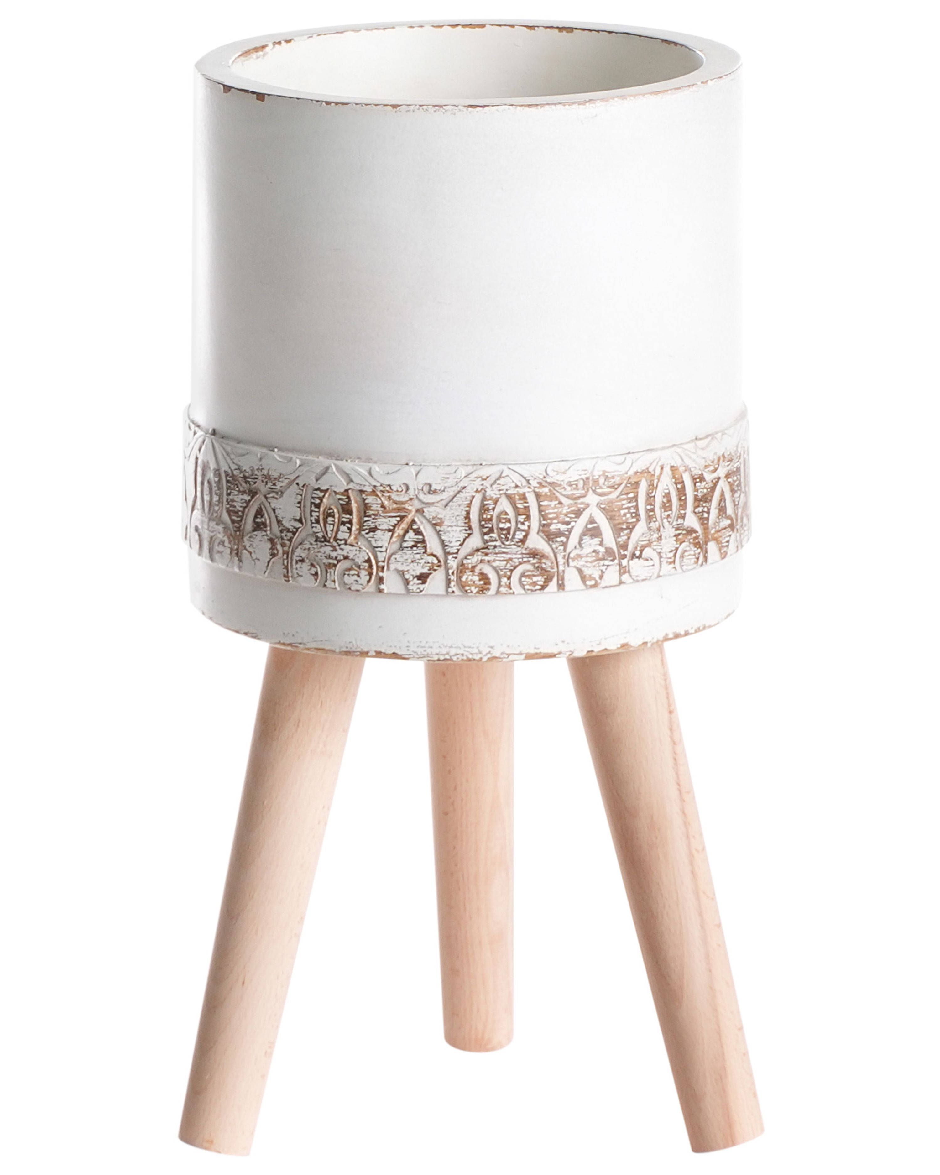 Elevated Plant Pot SKIATOS 22 cm Off-White