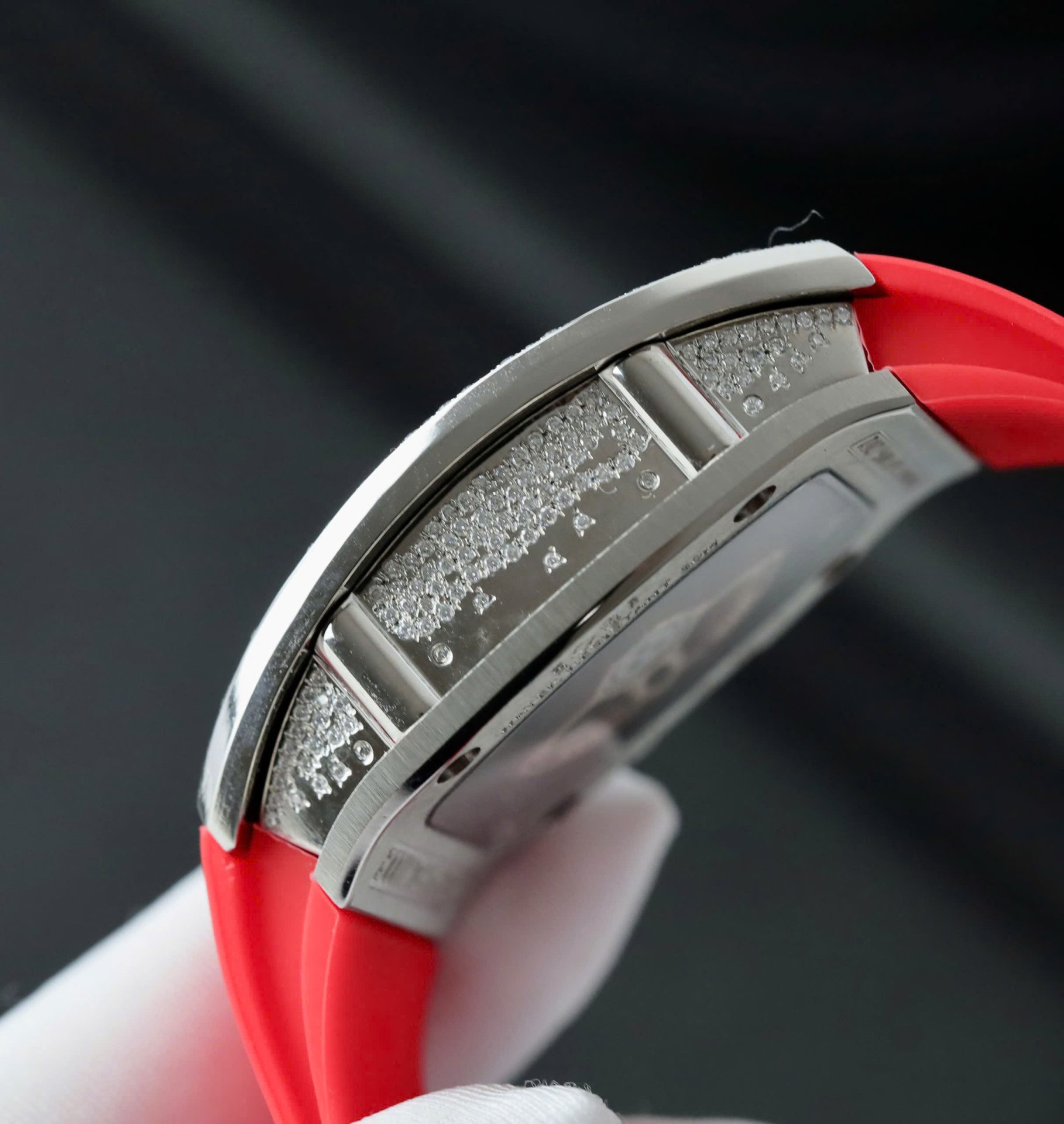 Richard Mille RM007 Red Replica Watch Diamond Moissanite Hong Kong Custom 36mm - Top club