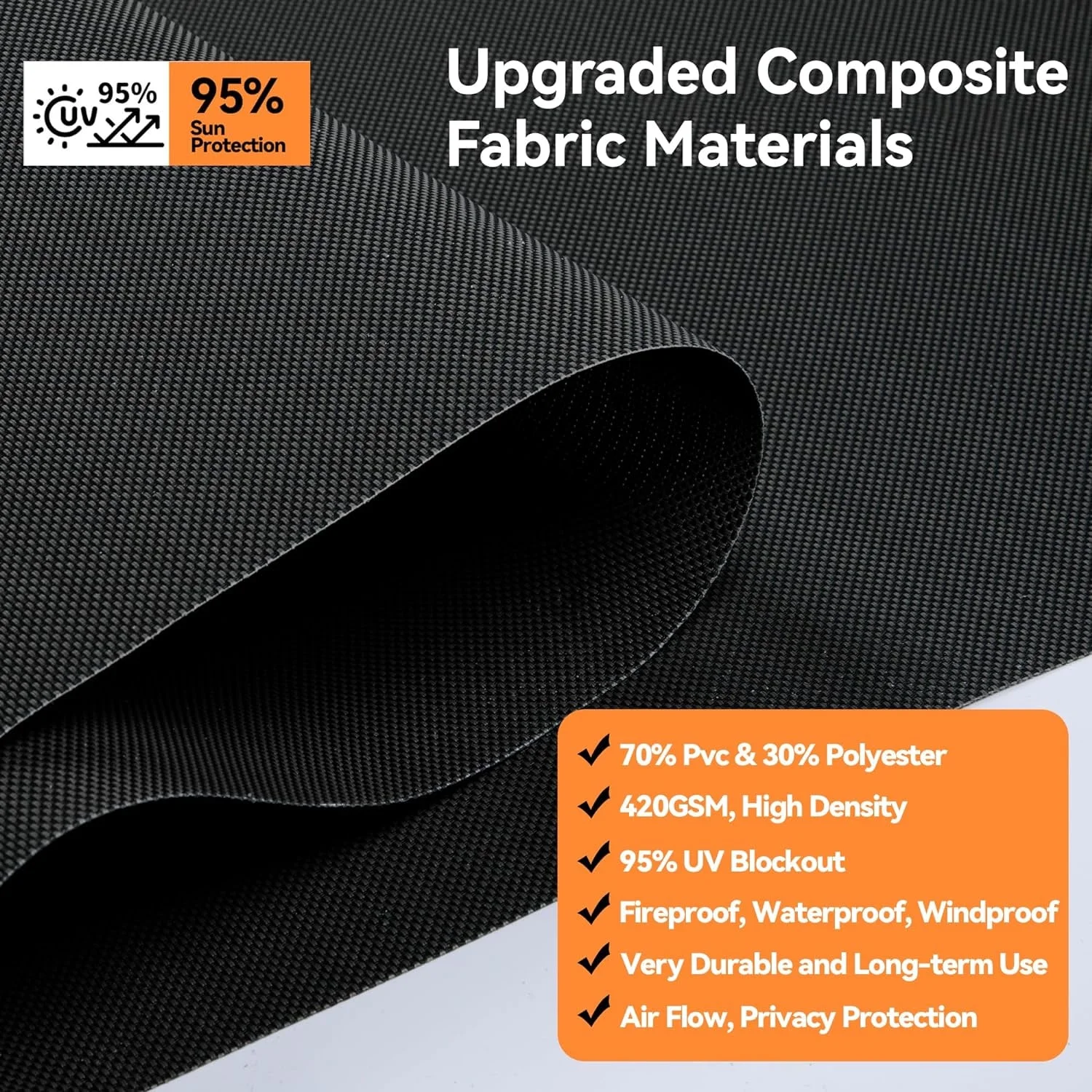 Superjoe Outdoor Roller Shade for Patio, Cordless Blackout Waterproof Blind, UV Block, 4'L x 6'W