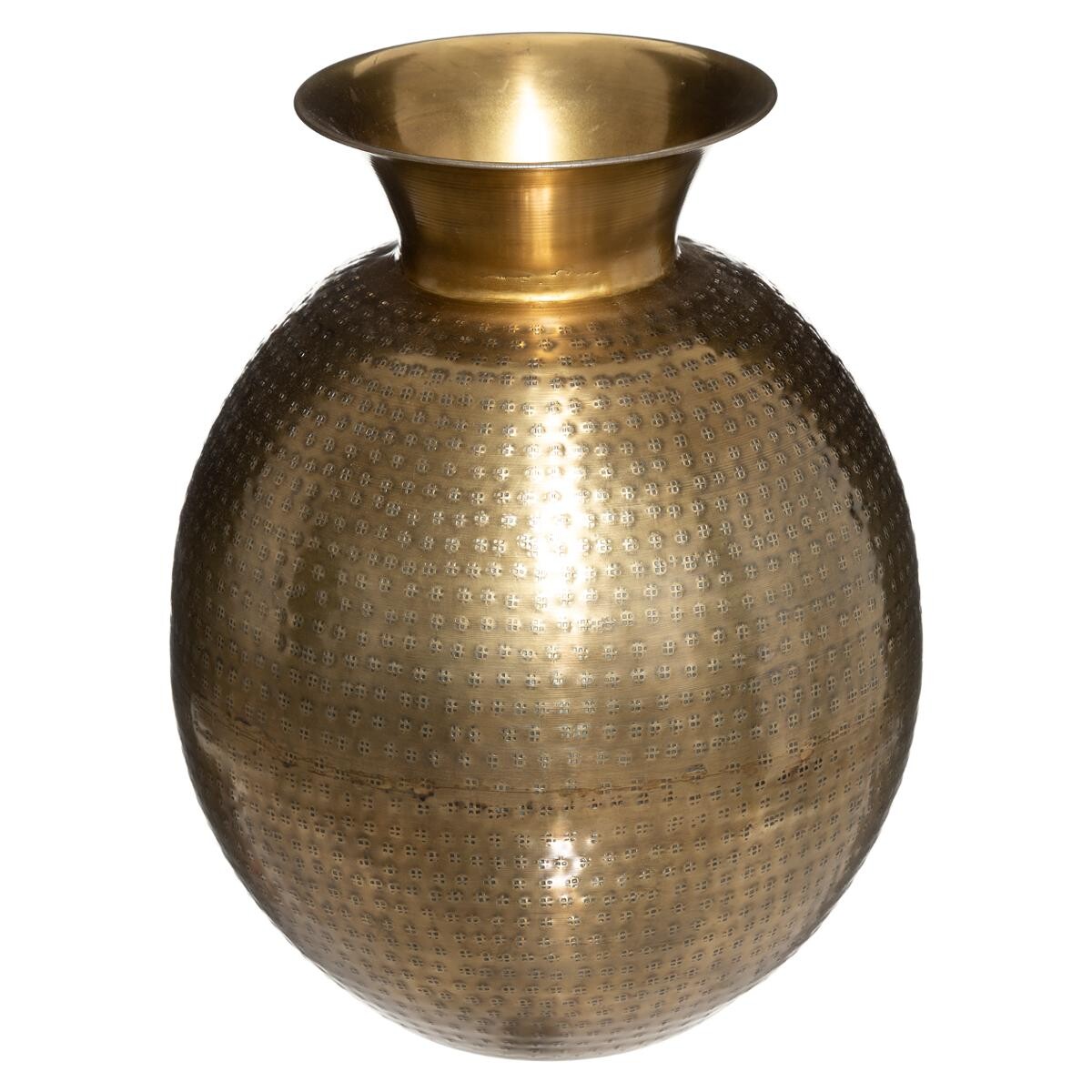 Vase "Oasis", hammered metal Gold, H.40 cm