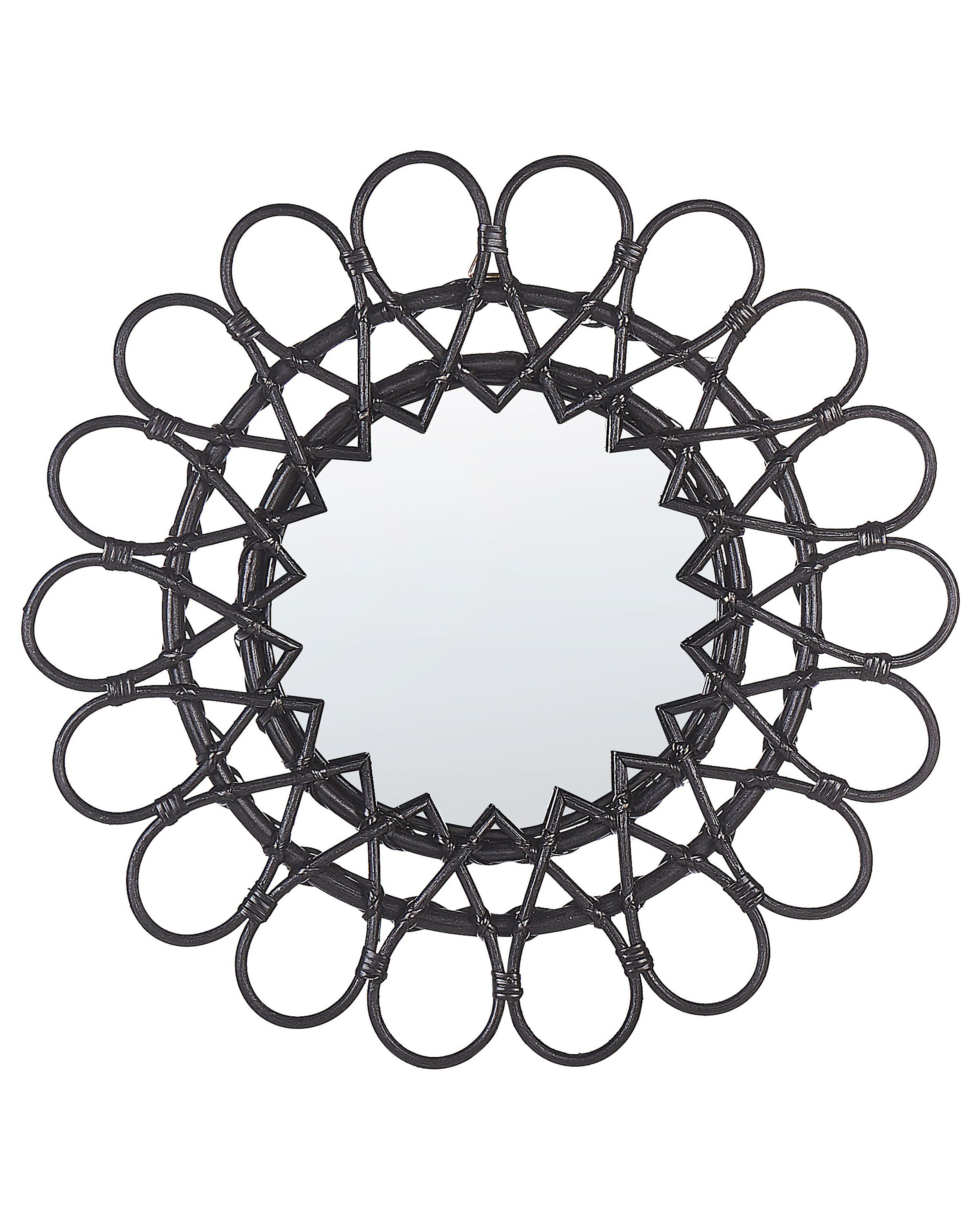 Wall Mirror BABAI 60 cm 60 cm Rattan Black