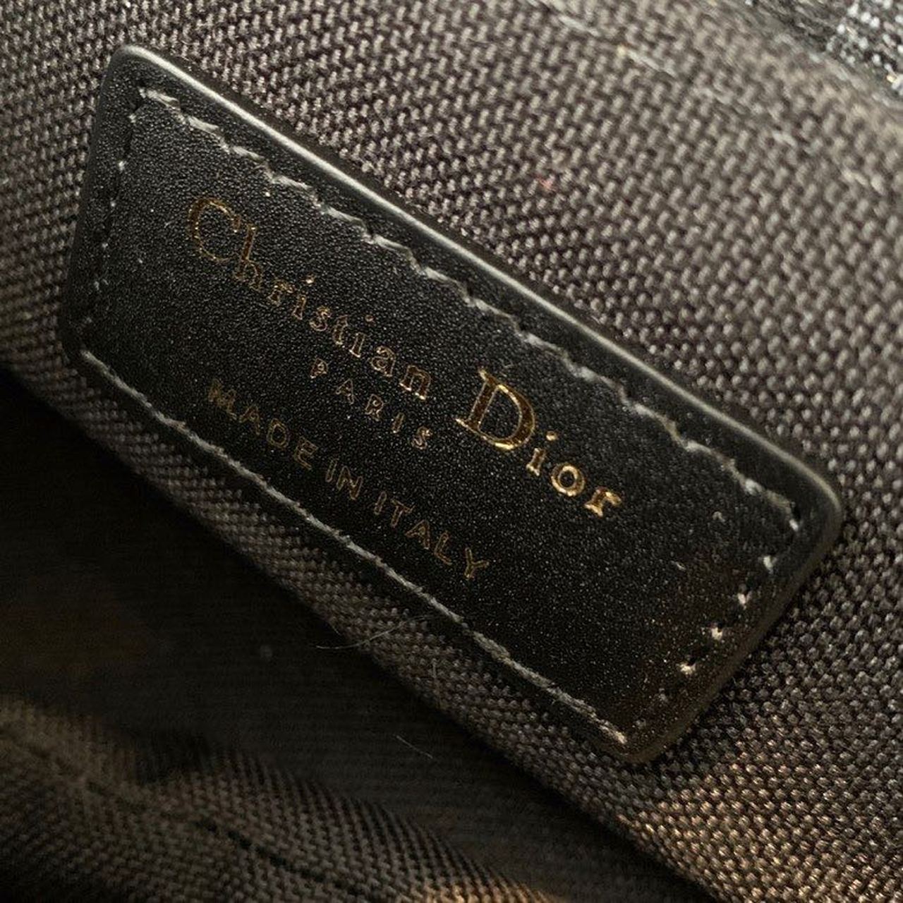 Christian Dior Saddle Bag Black Oblique Embroidered Canvas Gold Toned Hardware For Women 19.5cm/7.6in CD1:1High-quality replica