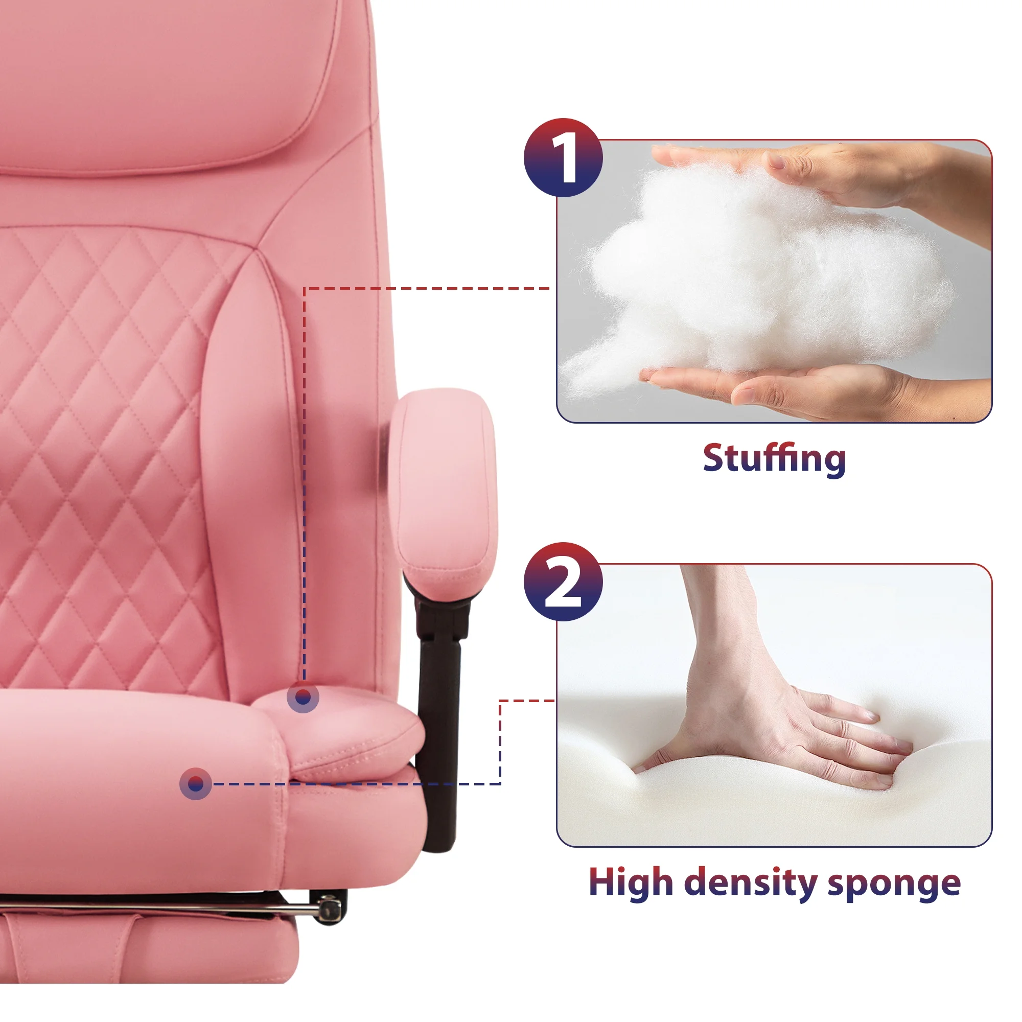 JONPONY Big and Tall Office Chair 500LBS Executive Office Chair Massage and Footrest Ergonomic Computer Desk Chair Reclining High Back Leather Office Chair Lumbar Back Support Swivel Rolling,Black - Image 23