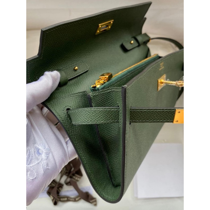 Replica Hermes Kelly Wallet To Go Woc 499041 Army Green1:1High-quality replica