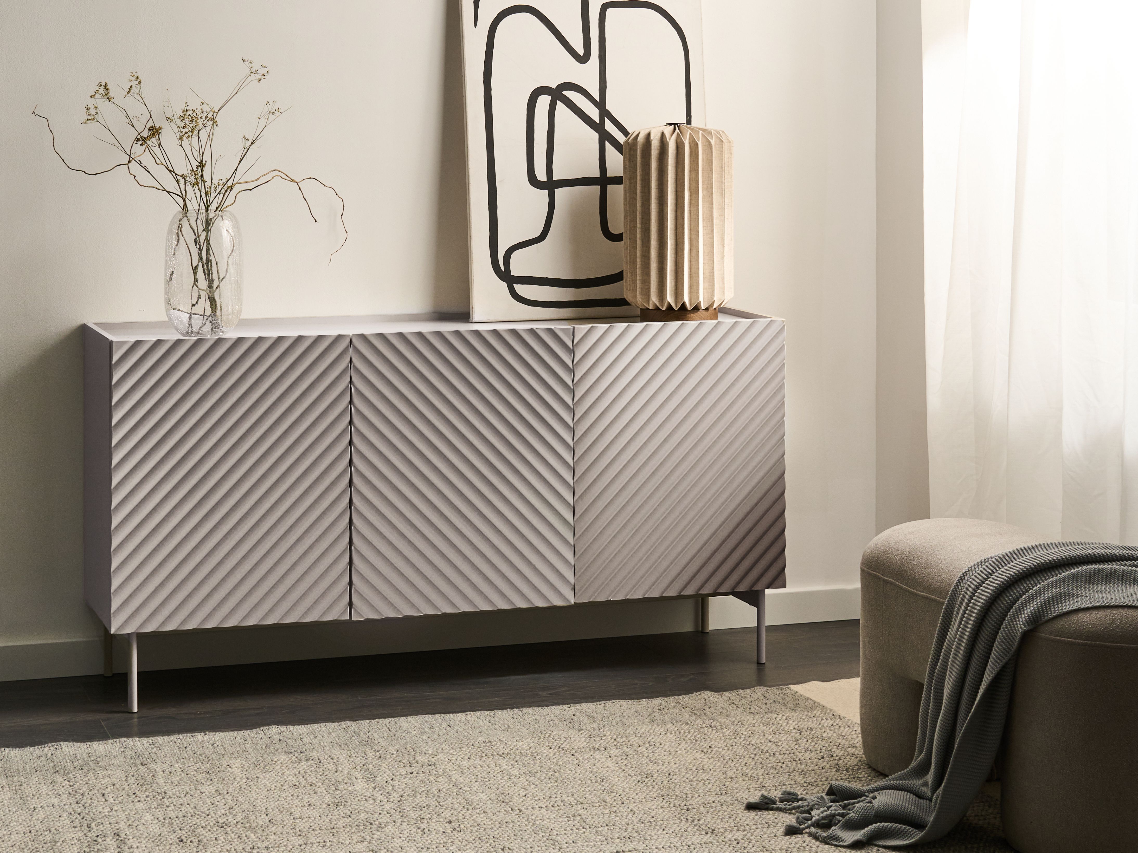 3 Door Sideboard YARAKA Light Beige