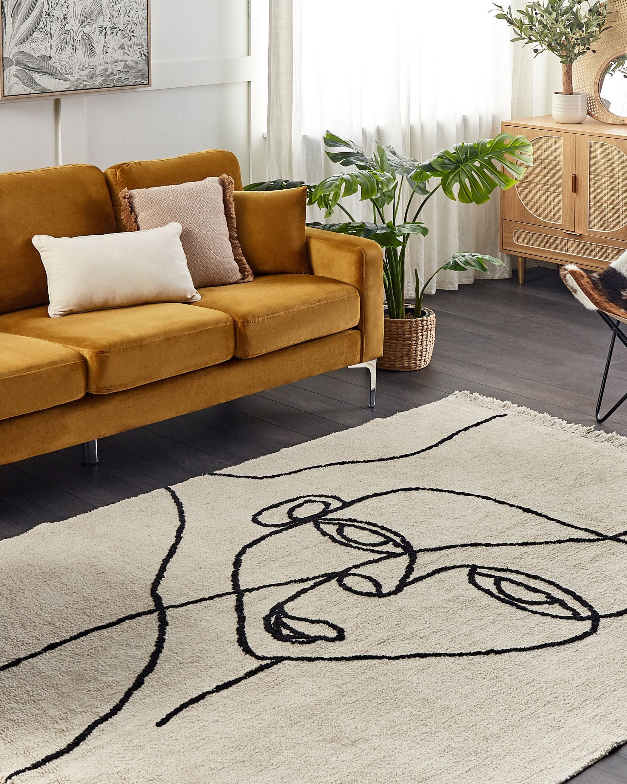 Rug NURU Light Beige 160 x 230 cm Cotton
