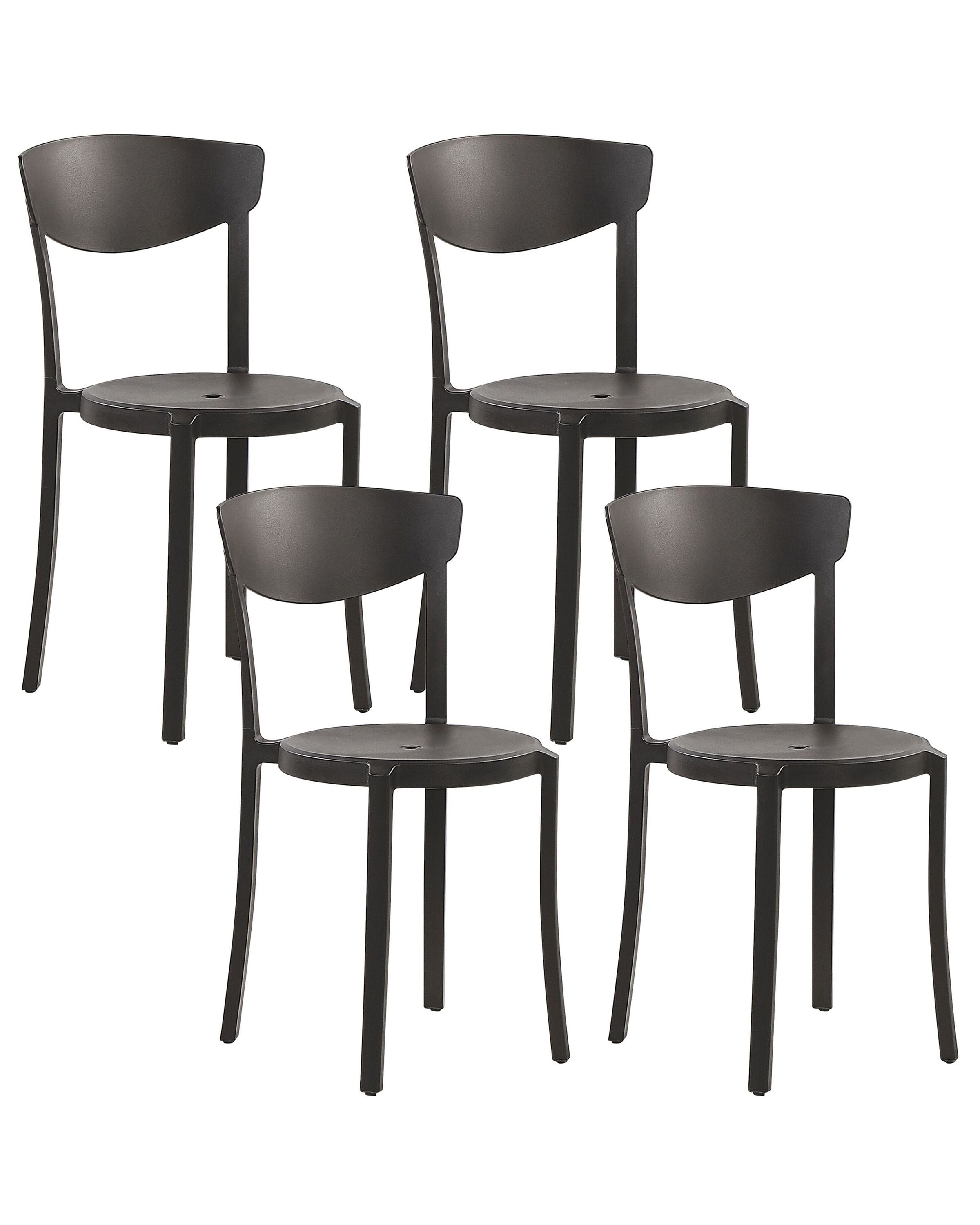 Set of 4 Garden Chairs VIESTE Black