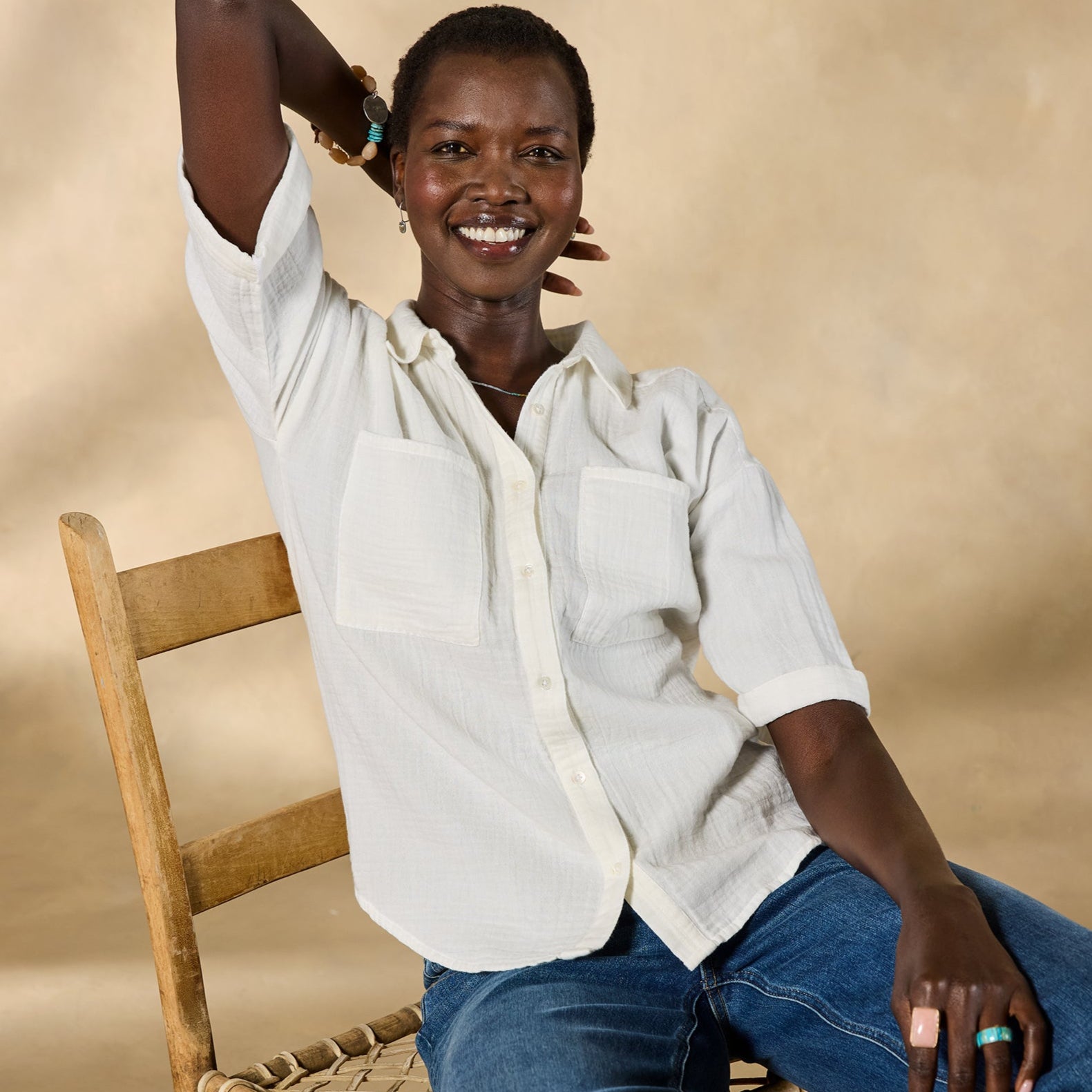 Mona Gauze Camp Shirt - Sundance Clothing