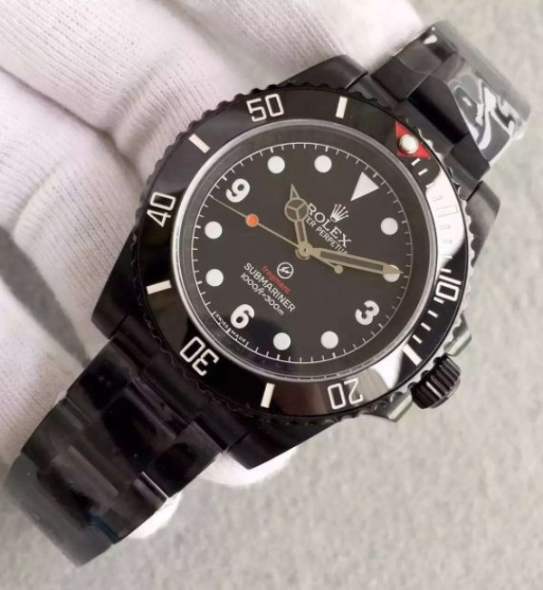Replica Rolex Fragment Submariner 116610 PVD Black Dial PVD Bracelet A2836 - Elite Watch Atelier