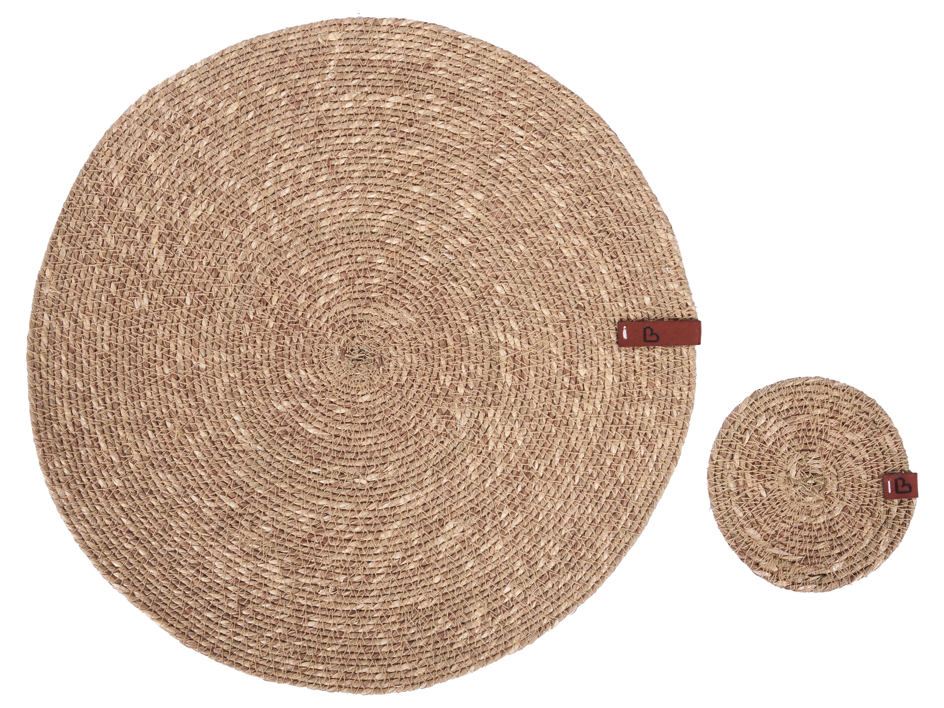 12 Piece Placemats and Coasters Set KUNZEA Natural Seagrass