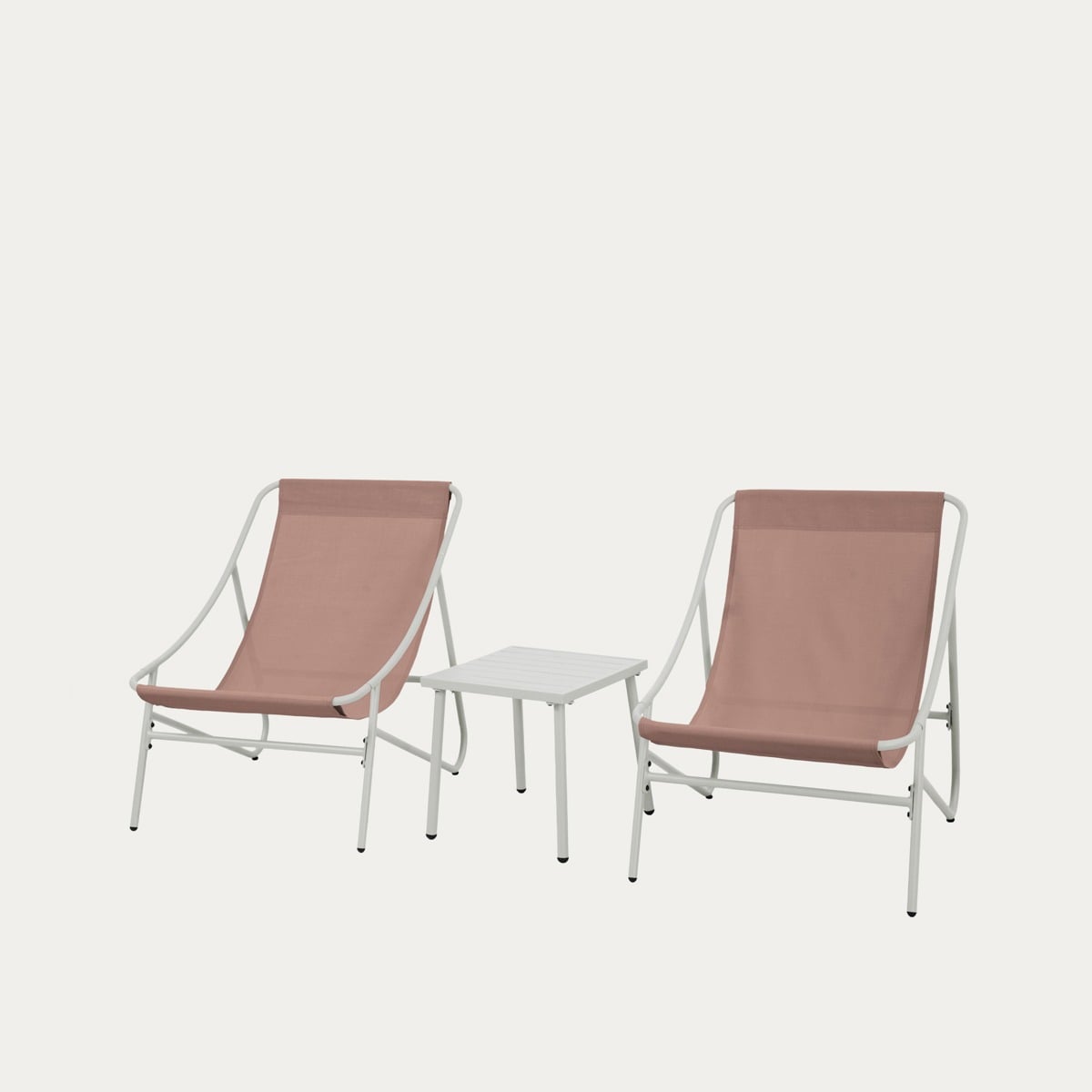 Zestaw mebli ogrodowych TIVOLI beżowy z beżowymi poduszkami 65,5x85x95 cm / 43x43x42 cm