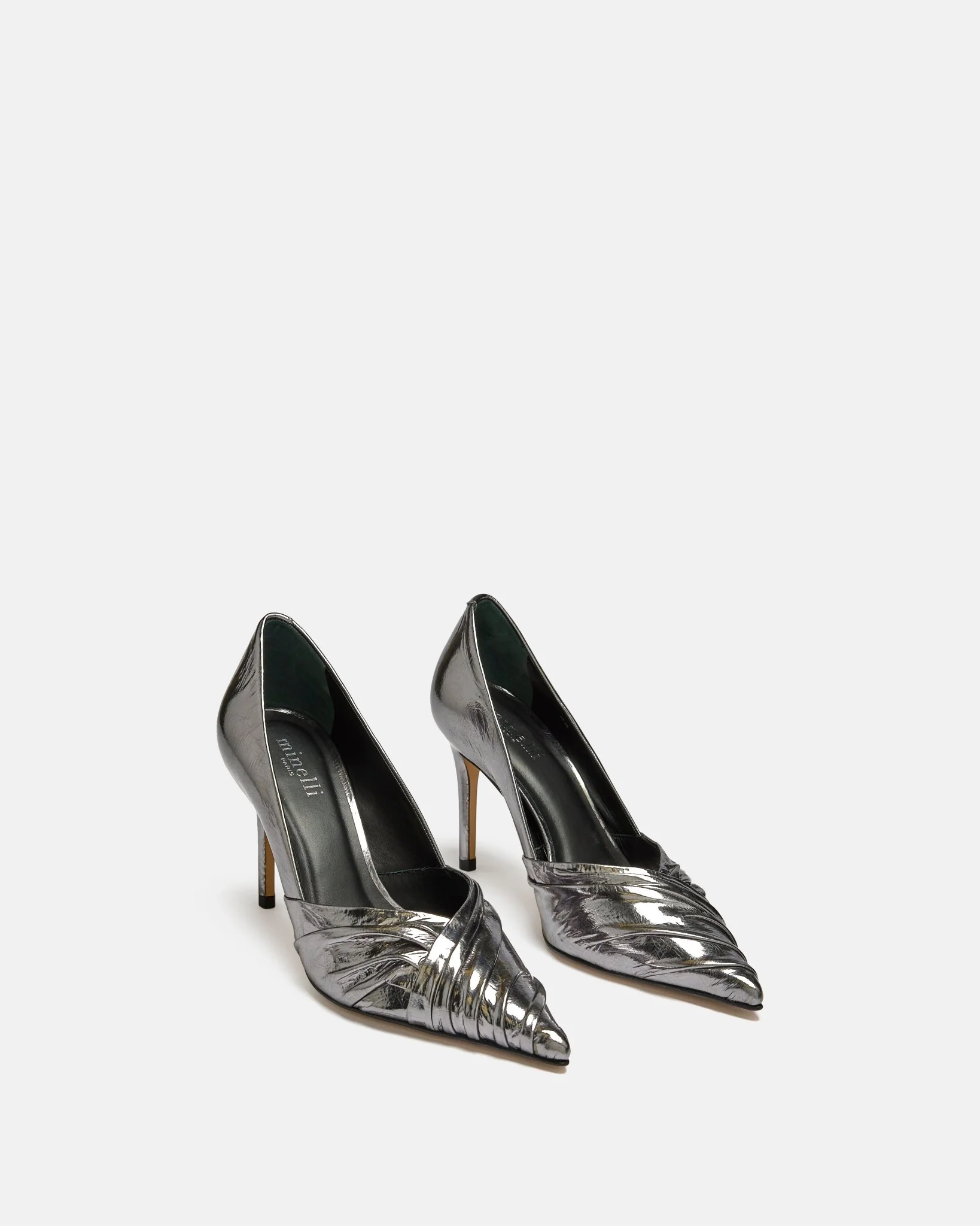 ESCARPINS AELYS/MET - En cuir métallisé à talons étain