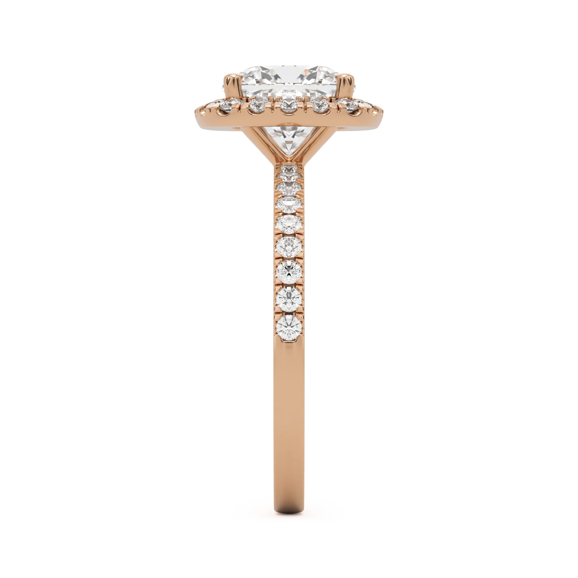 The Elongated Cushion Halo Pavé
