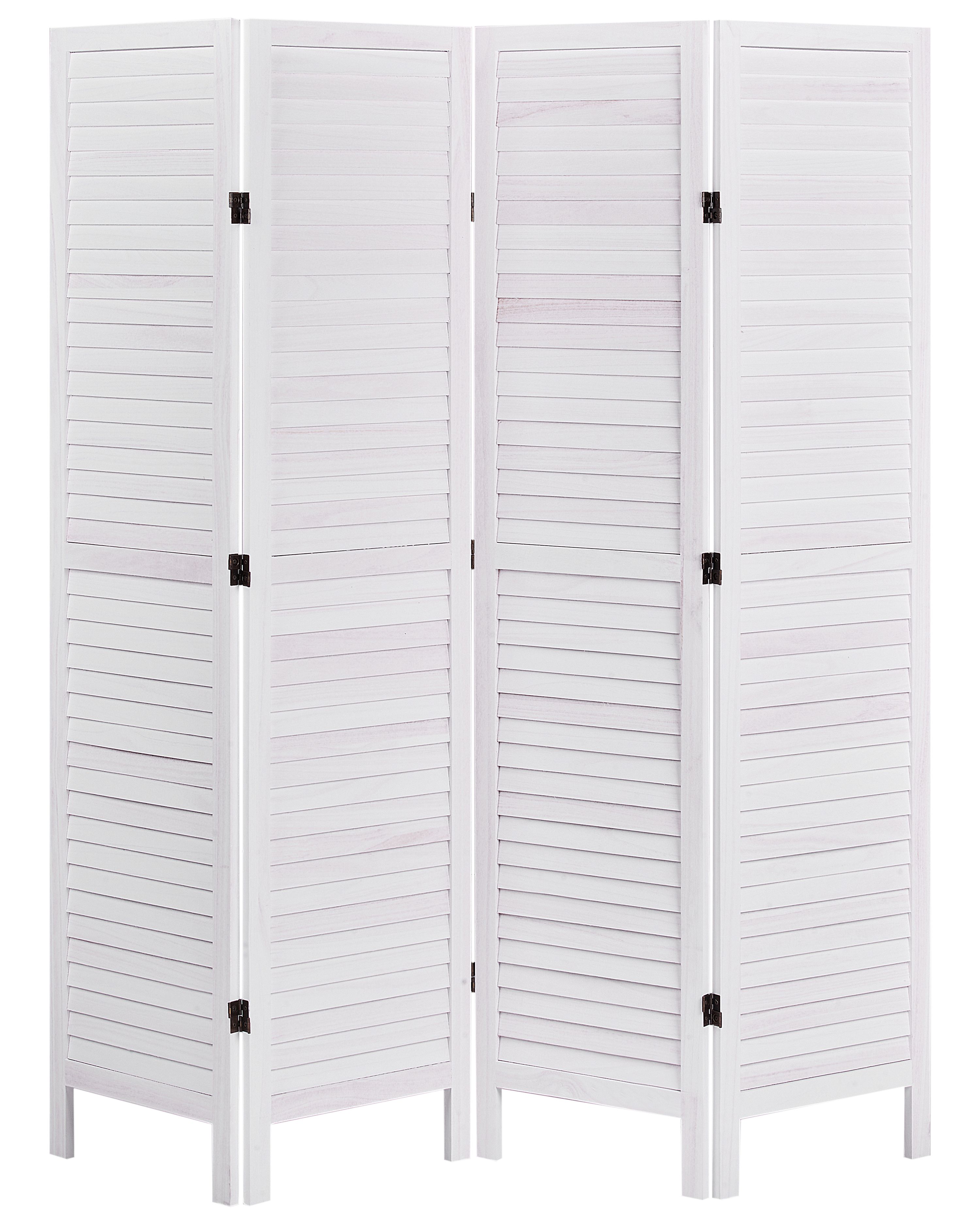 4 Panel Room Divider AVENES Off-White 163 cm 170 cm